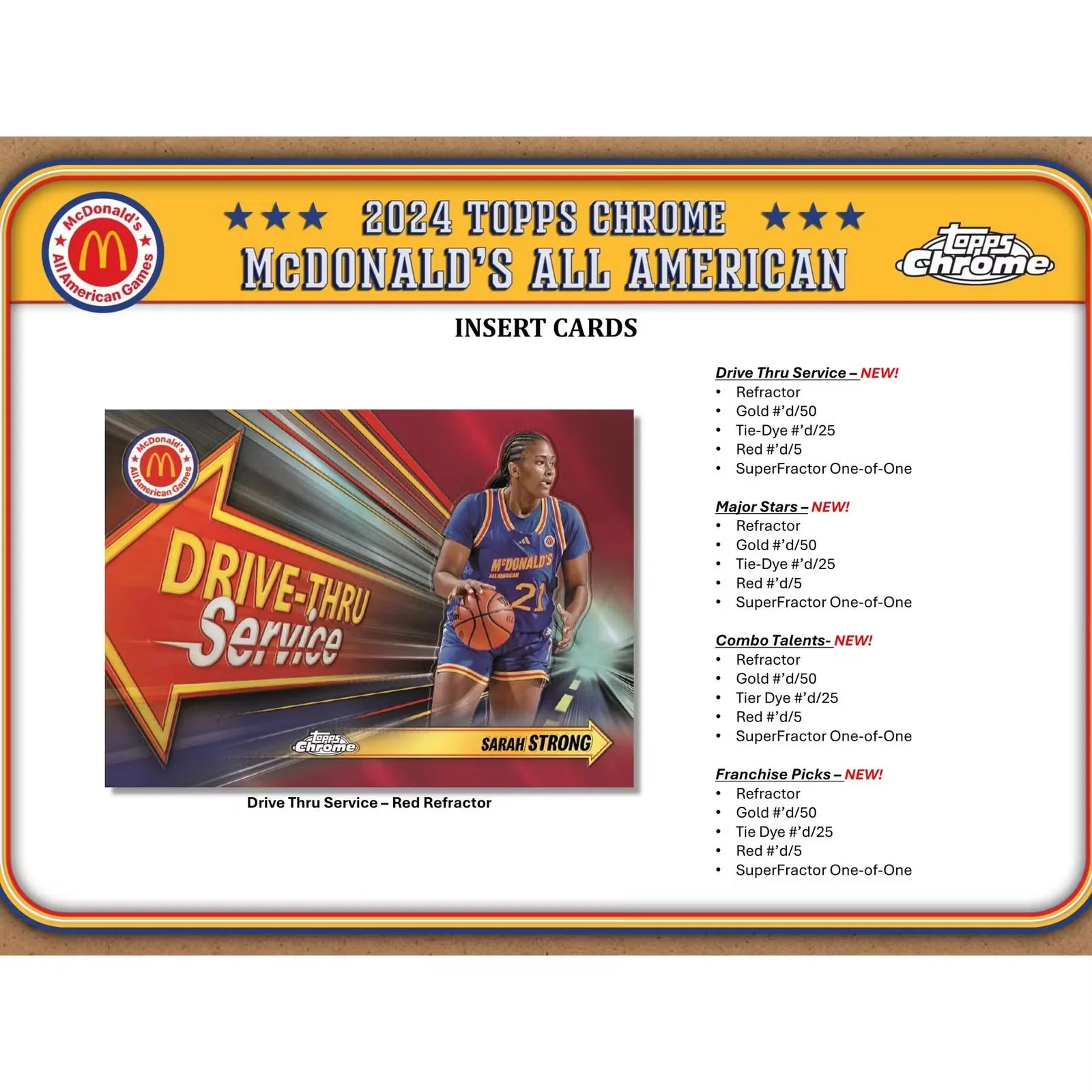 2024 Topps Chrome McDonald's All American Basketball Hobby Box | Cooper Flagg (Ships Sealed Only)