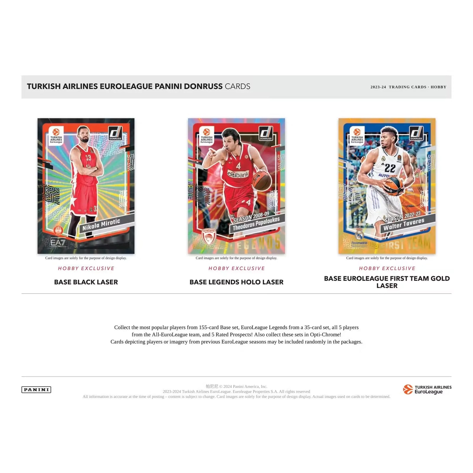 2023-24 Panini Donruss Turkish Airlines EuroLeague Basketball Hobby Box (Ships Sealed Only) - D