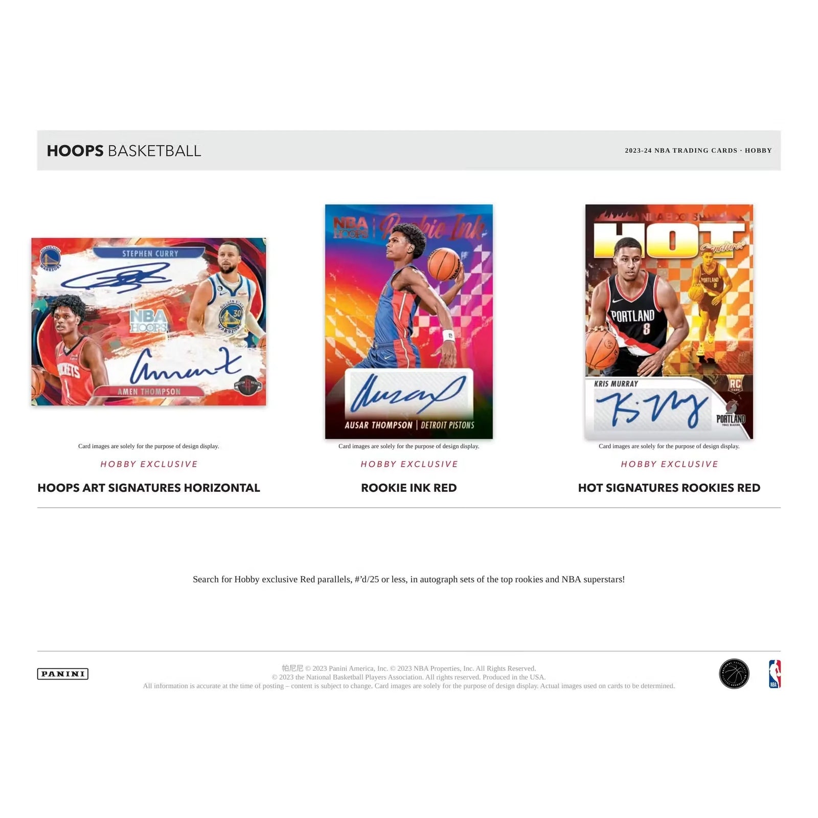 2023-24 Panini NBA Hoops Basketball Hobby Box (Ships Sealed Only) - D2