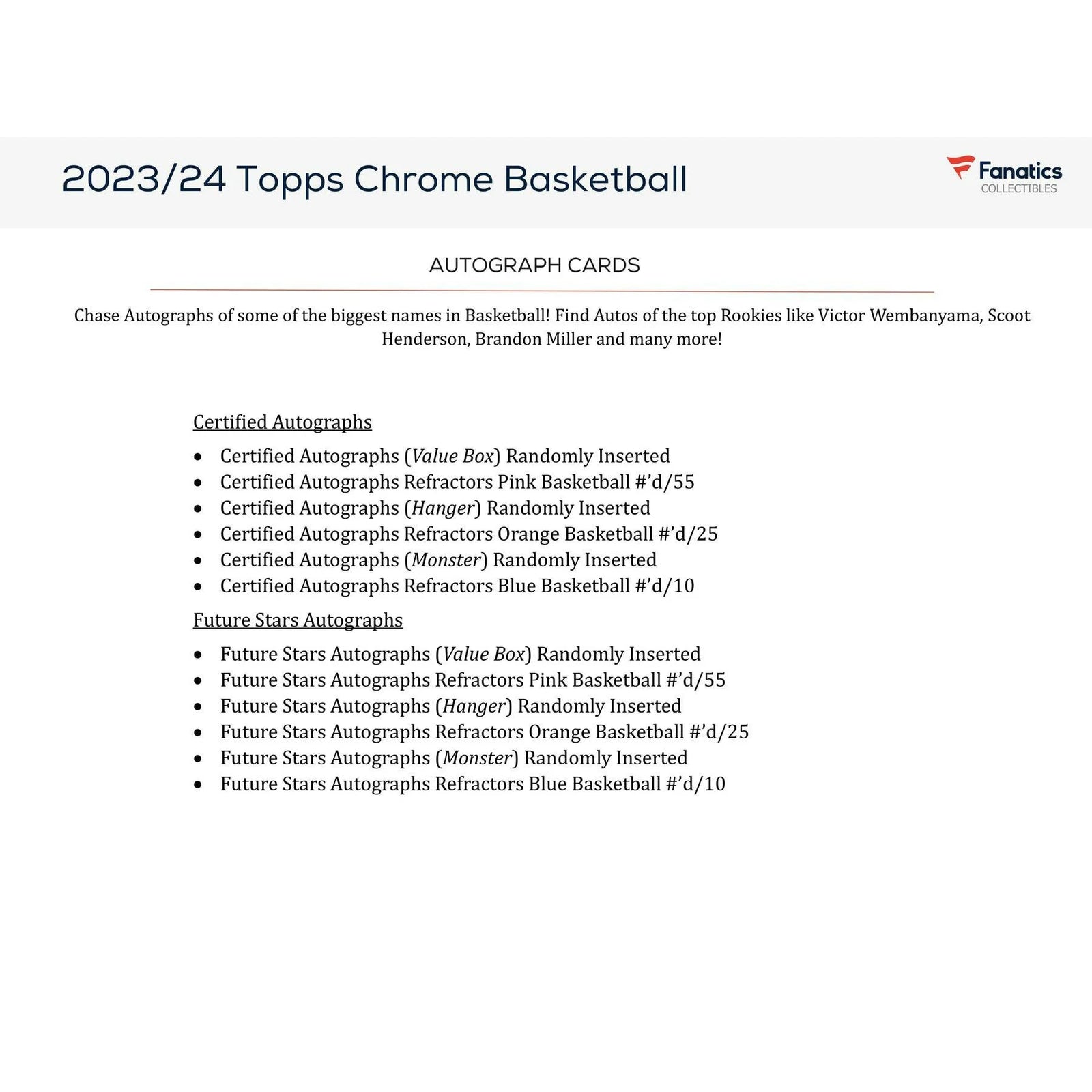 2023-24 Topps Chrome Basketball Hanger Box | Orange Refractors (Ships Sealed Only)