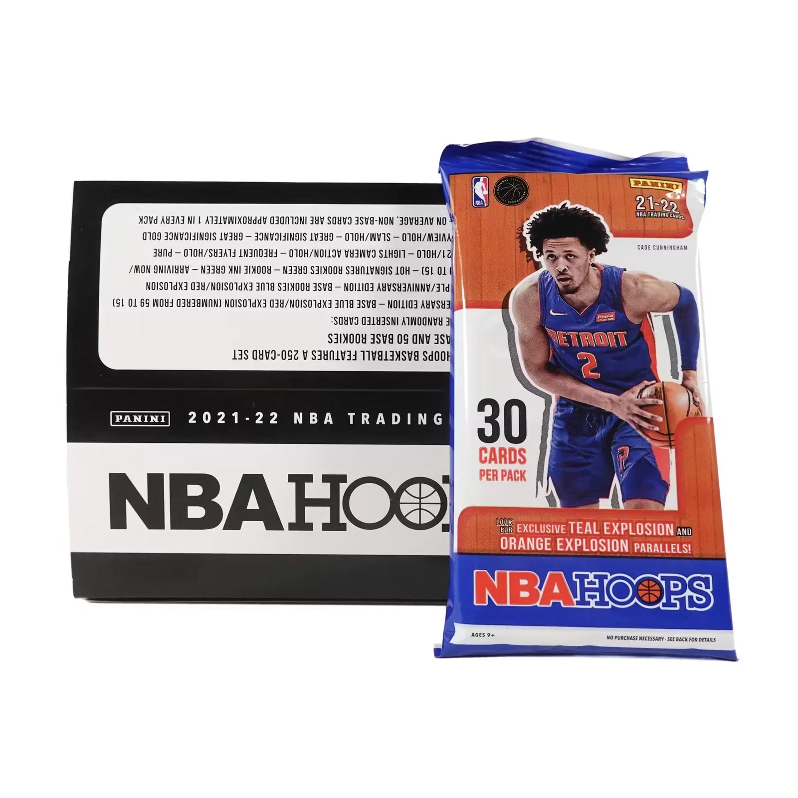 2021-22 Panini NBA Hoops Basketball Jumbo Value Fat Pack Box (Teal and Orange Explosion Parallels!) (Ships Sealed Only)
