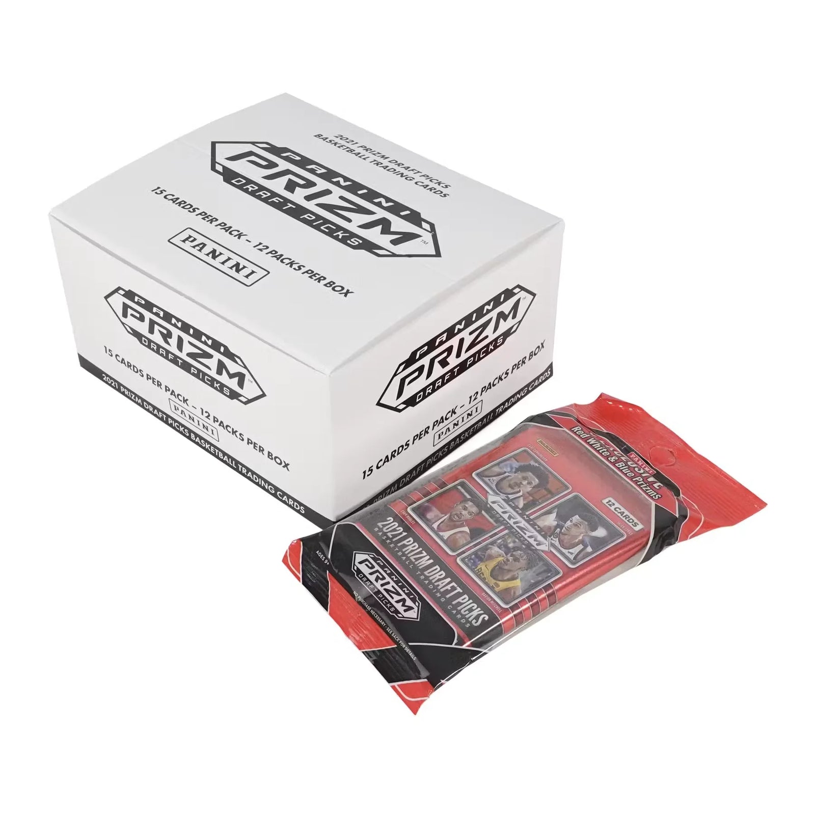 2021-22 Panini Prizm Draft Picks Basketball Cello Multi Fat Pack 12-Pack Box (Red, White, and Blue Prizms!) (Ships Sealed Only)