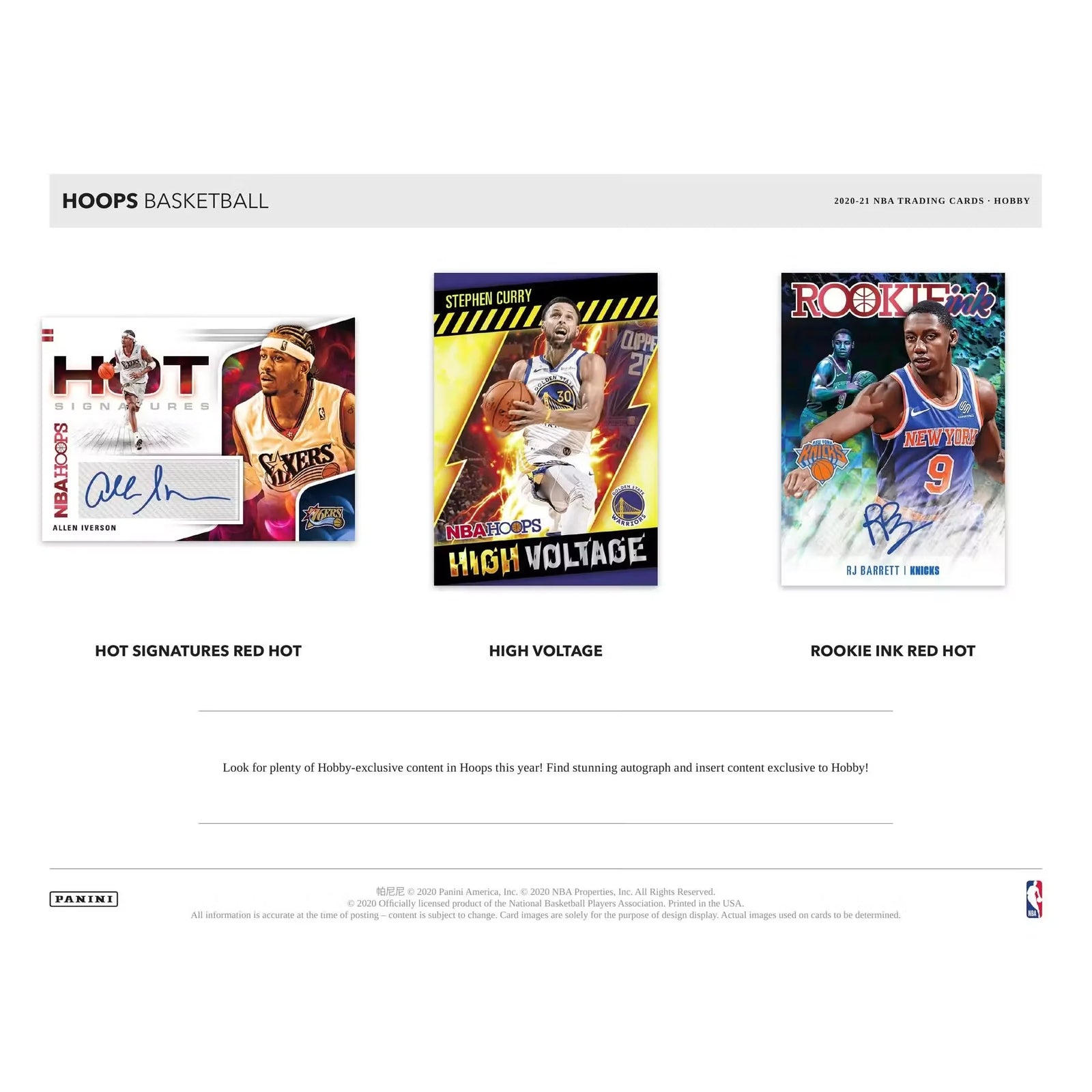 2020-21 Panini NBA Hoops Basketball Hobby Box (Ships Sealed Only) - D2