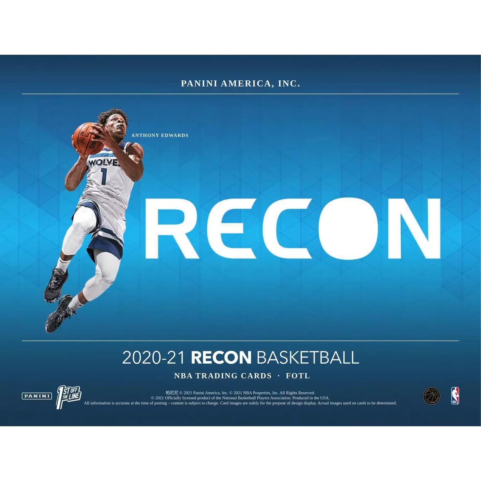 2020-21 Panini Recon Basketball 1st Off The Line FOTL Hobby Box (Ships Sealed Only) - D