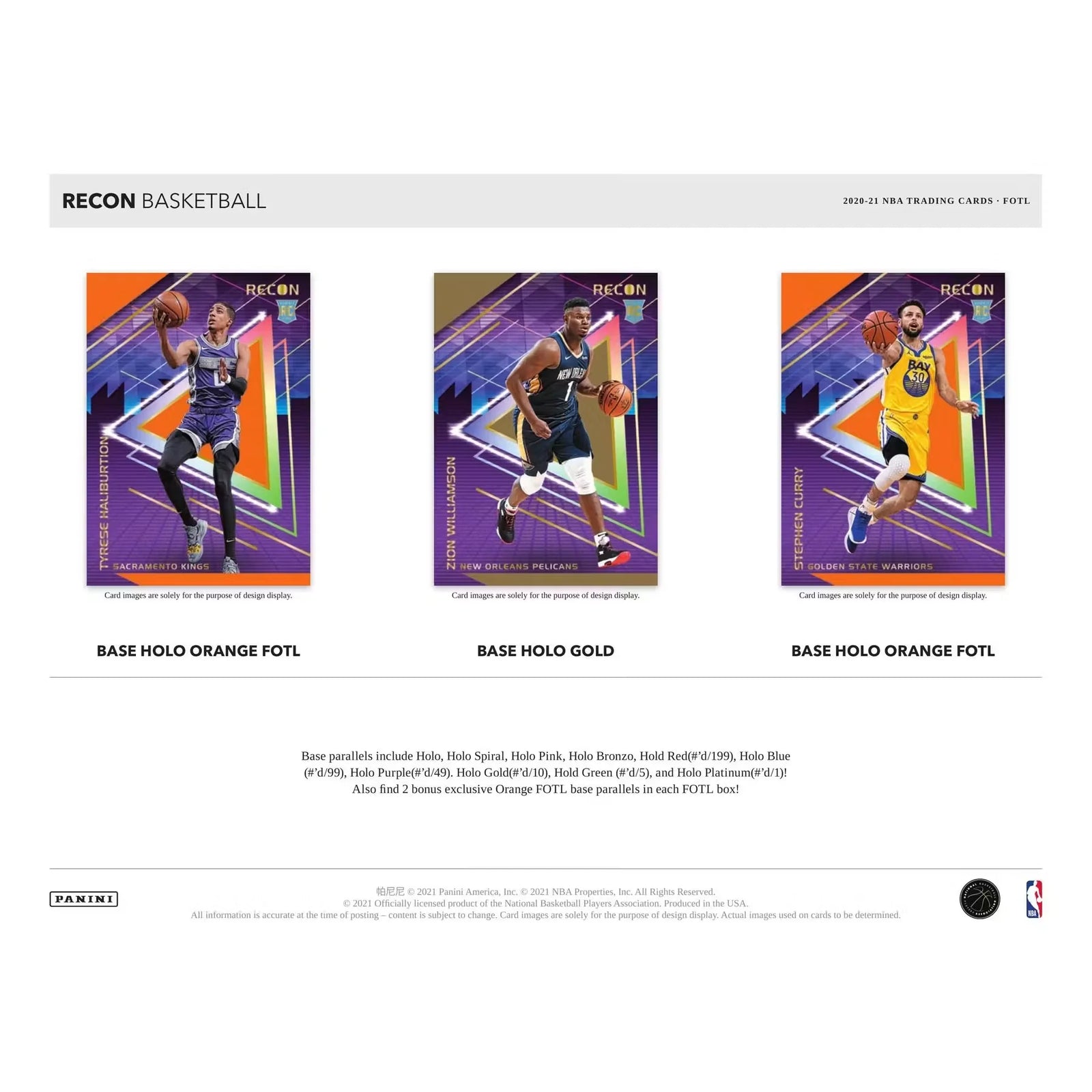 2020-21 Panini Recon Basketball 1st Off The Line FOTL Hobby Box (Ships Sealed Only) - D
