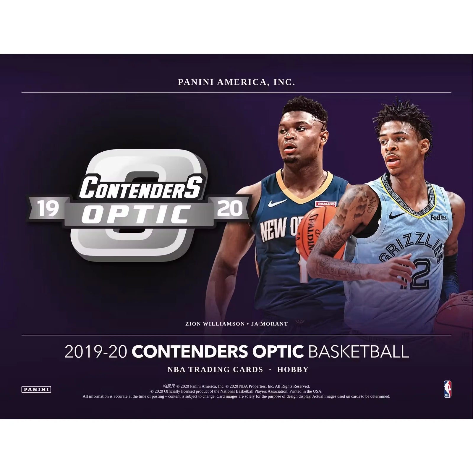 2019-20 Panini Contenders Optic Basketball Hobby Box (Ships Sealed Only)