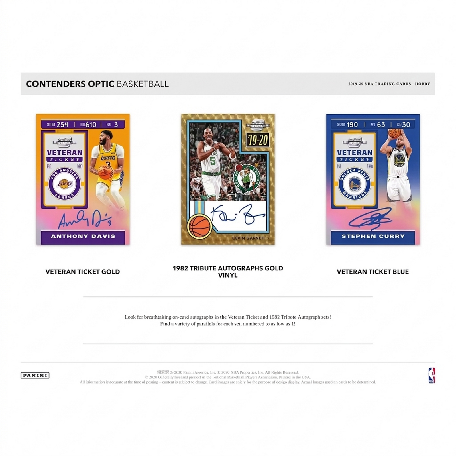 2019-20 Panini Contenders Optic Basketball Hobby Box (Ships Sealed Only)