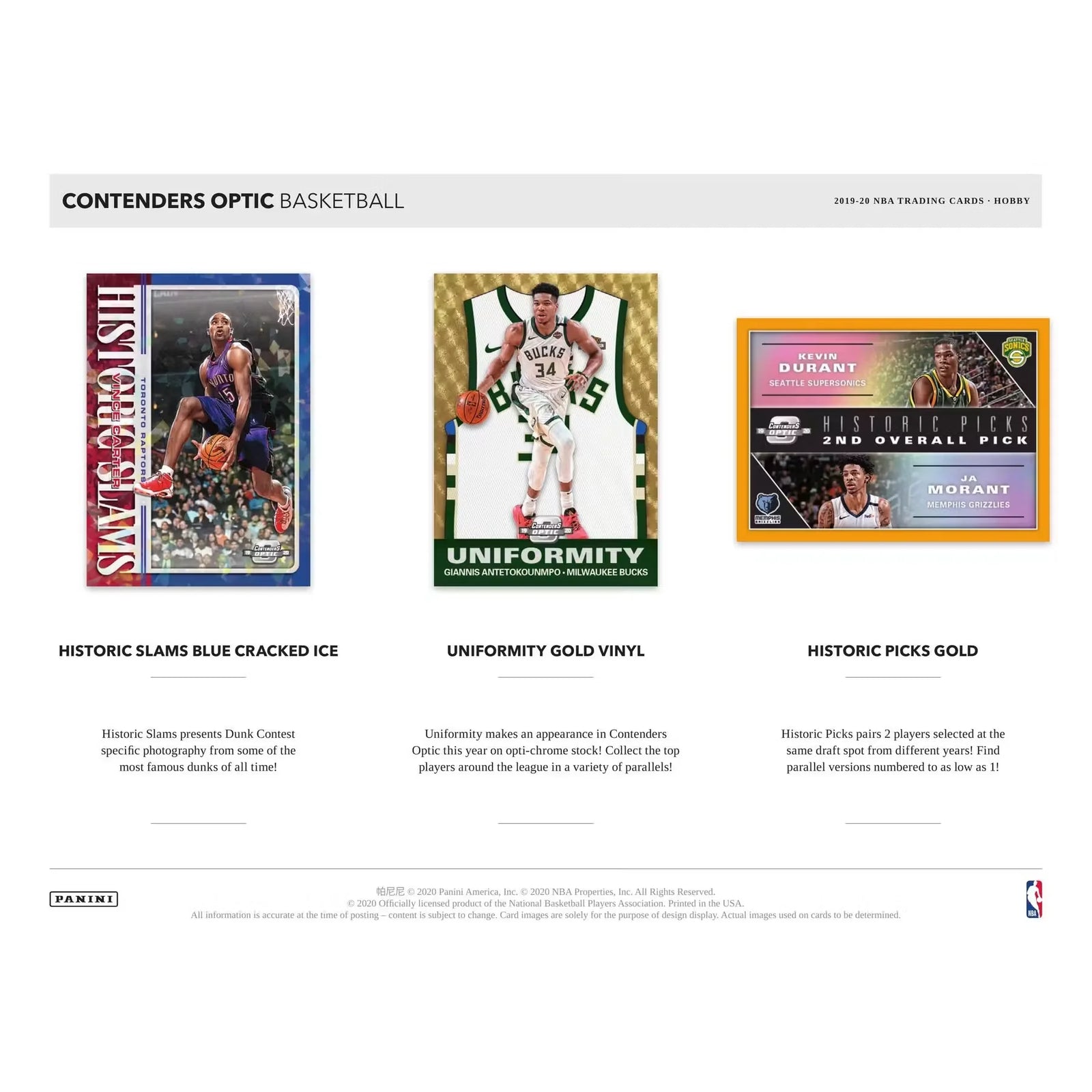 2019-20 Panini Contenders Optic Basketball Hobby Box (Ships Sealed Only)