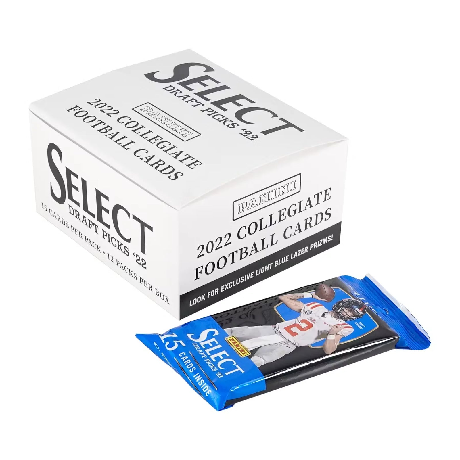 2022 Panini Select Draft Picks Football Jumbo Value Fat Pack 12-Pack Box (Light Blue Lazer Prizms!) (Ships Sealed Only)
