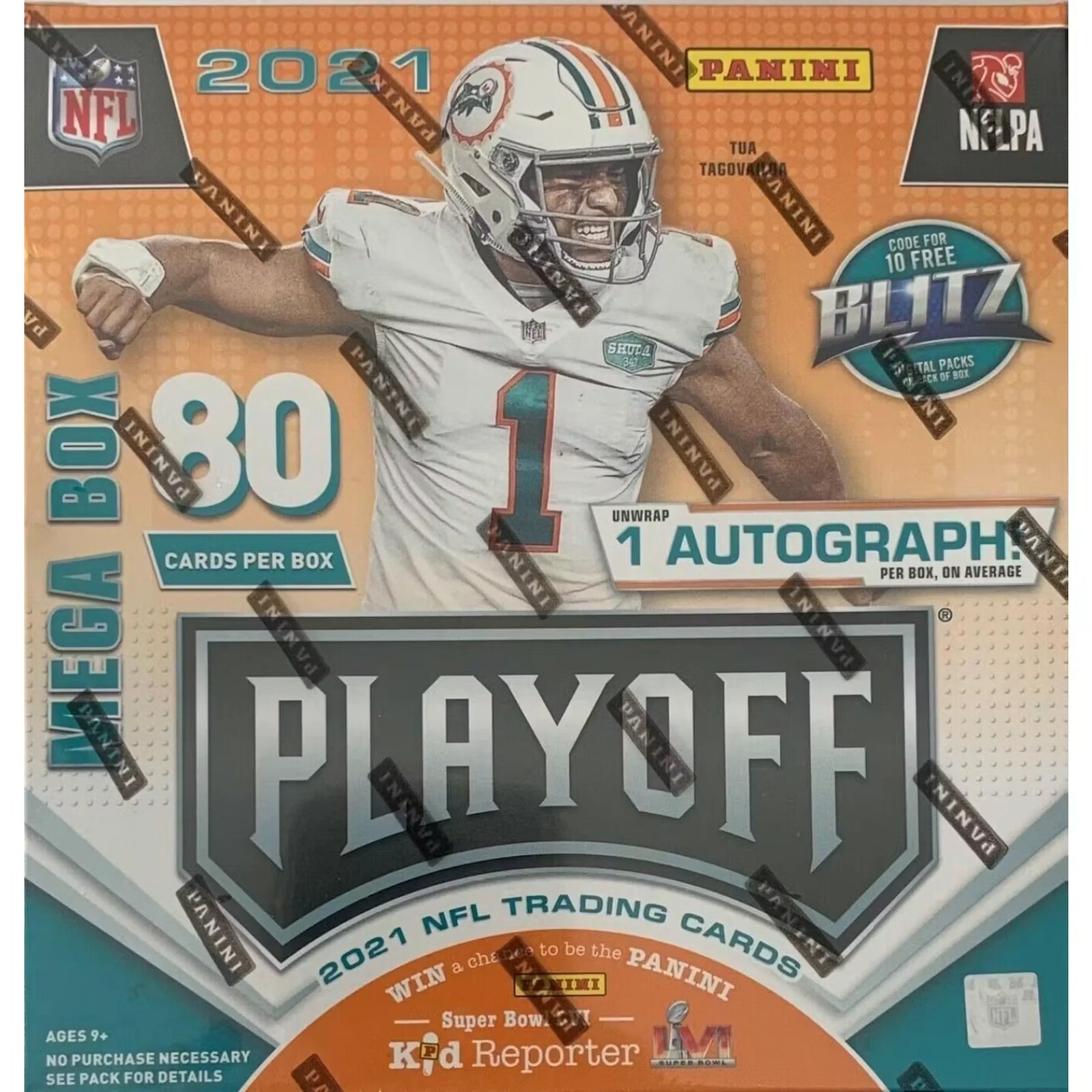 2021 Panini Playoff Football Mega Box (Contenders Rookie Ticket Preview Blue!) (Ships Sealed Only)