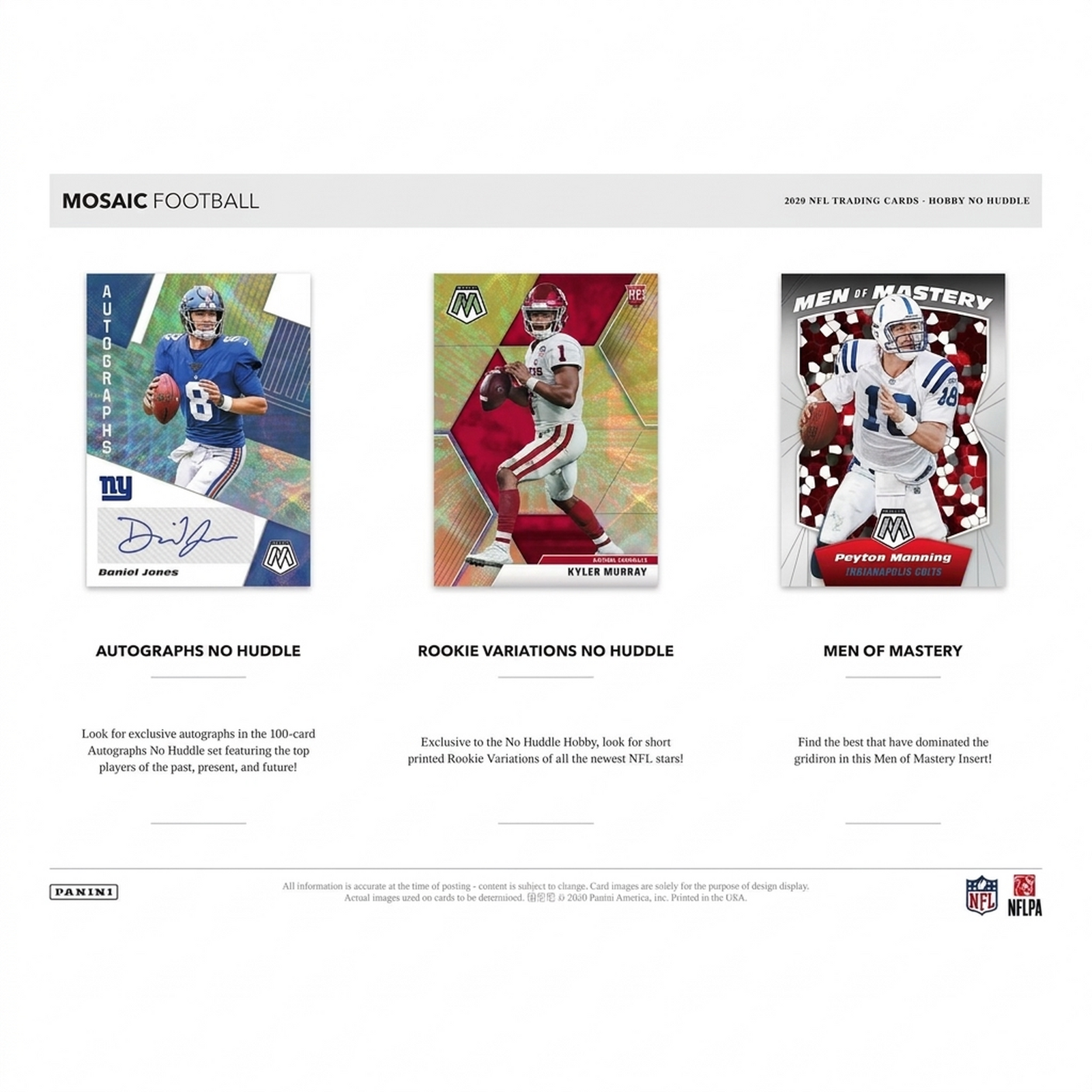 2020 Panini Mosaic No Huddle Football Hobby Box (Ships Sealed Only) - D
