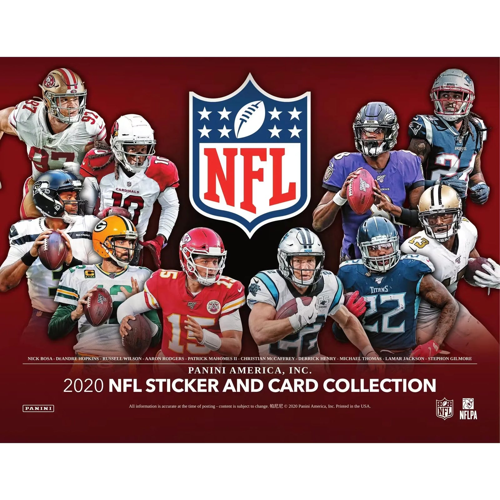 2020 Panini NFL Football Sticker Collection Box | 563 Stickers + 100 Cards (Ships Sealed Only)