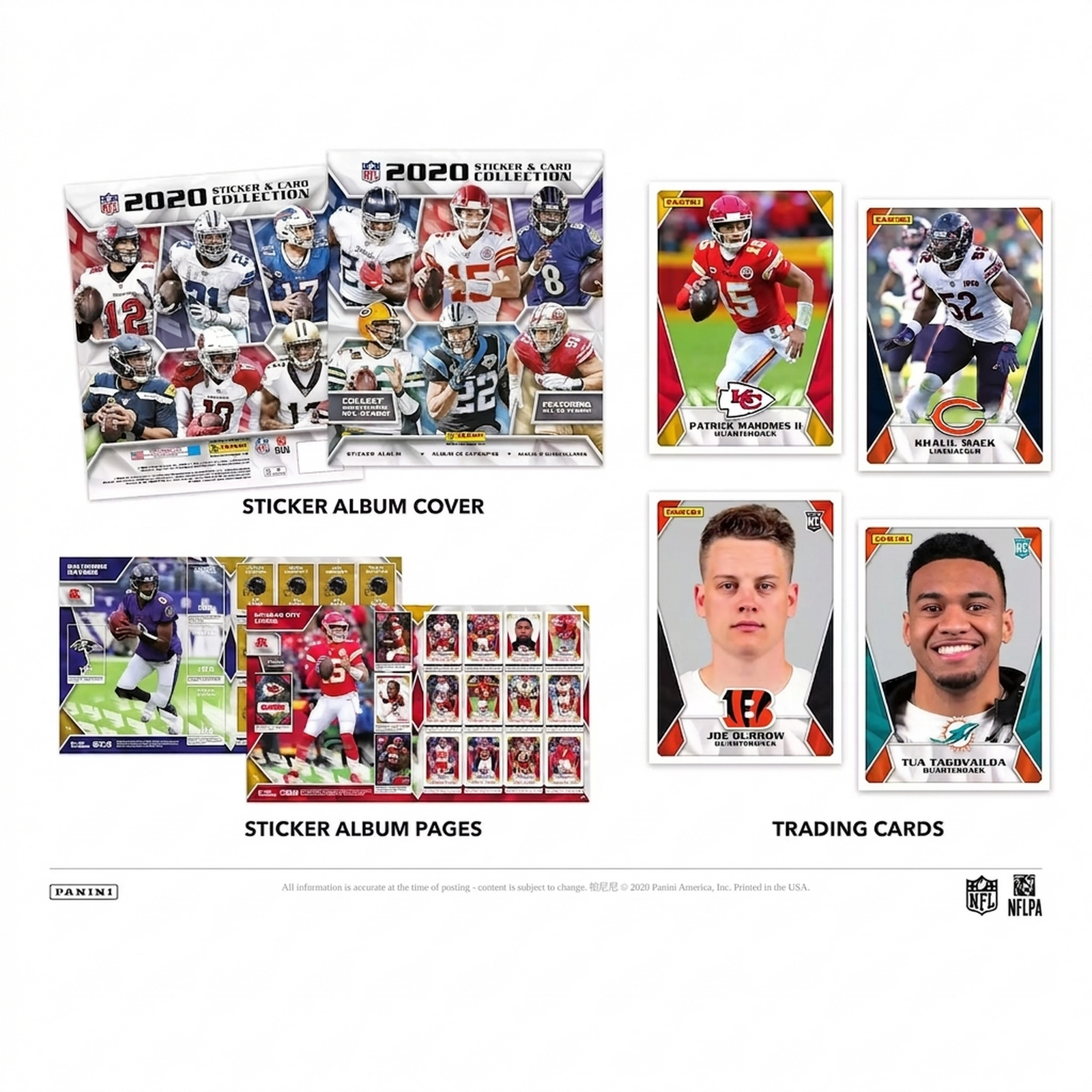 2020 Panini NFL Football Sticker Collection Box | 563 Stickers + 100 Cards (Ships Sealed Only)