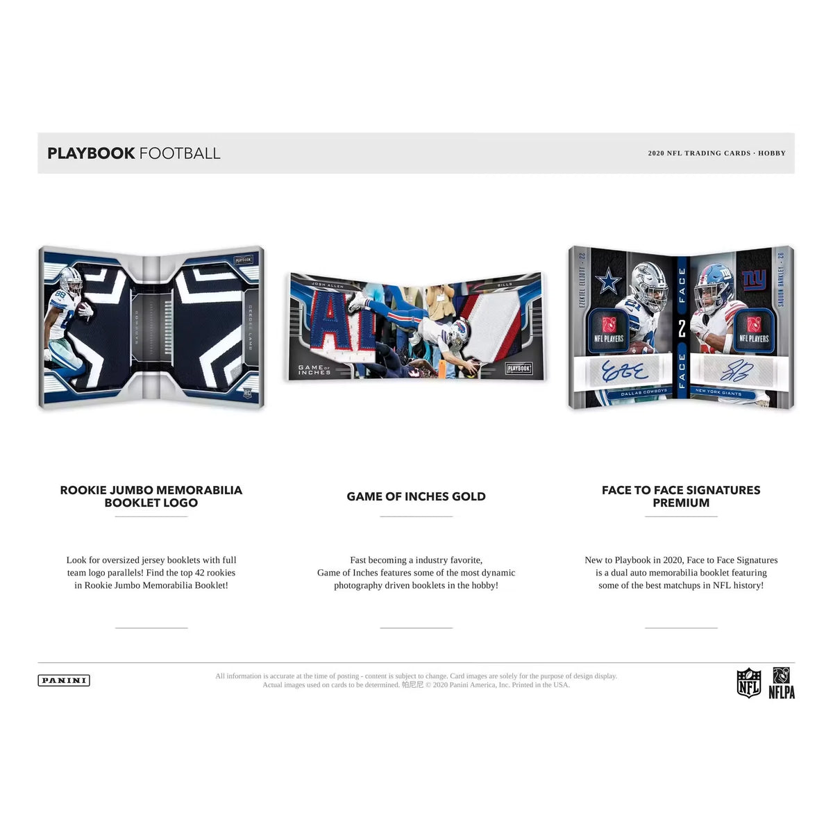 2020 Panini Playbook Football Hobby Box - D | P2065570