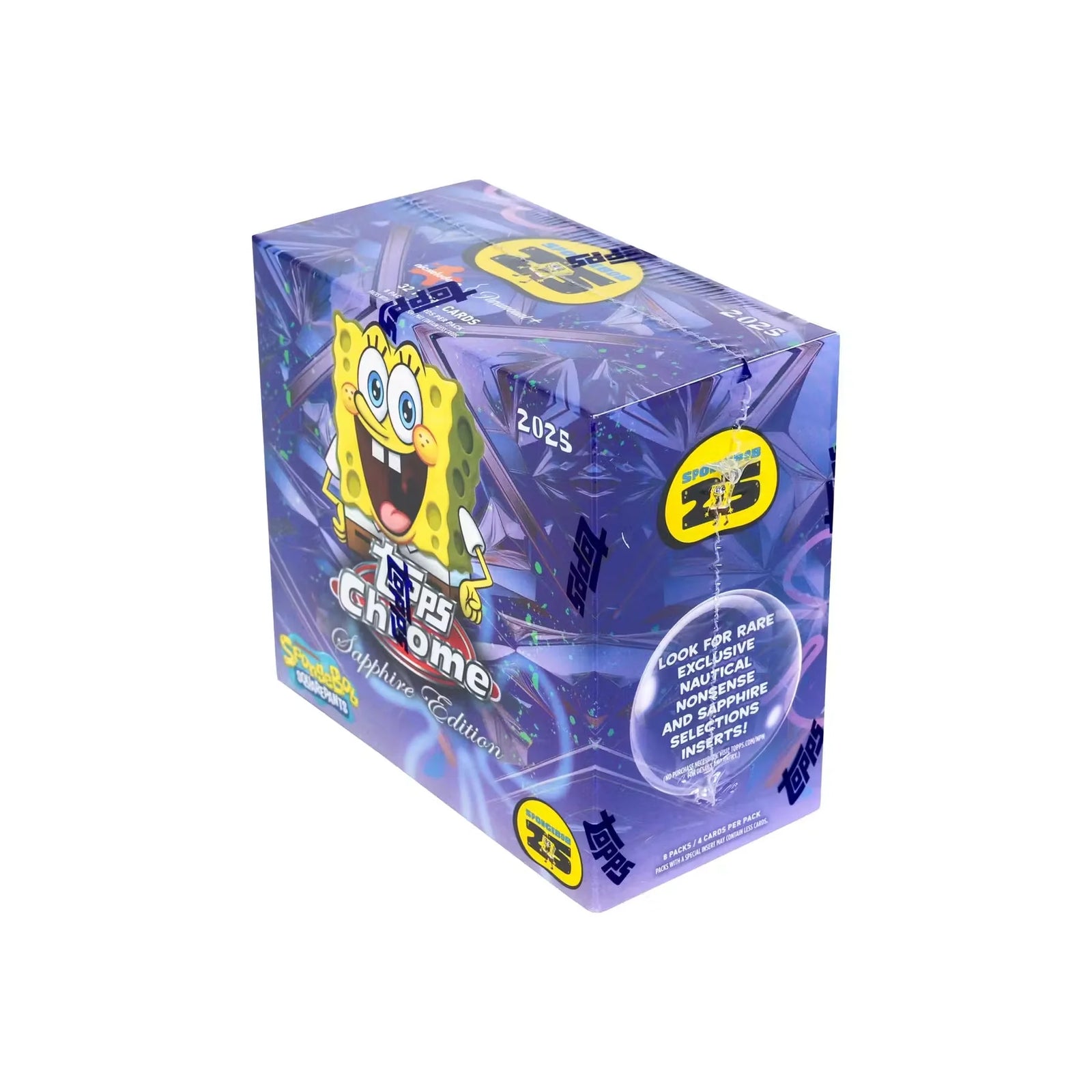 2025 Topps Chrome SpongeBob SquarePants Sapphire Hobby Box (Ships Sealed Only)