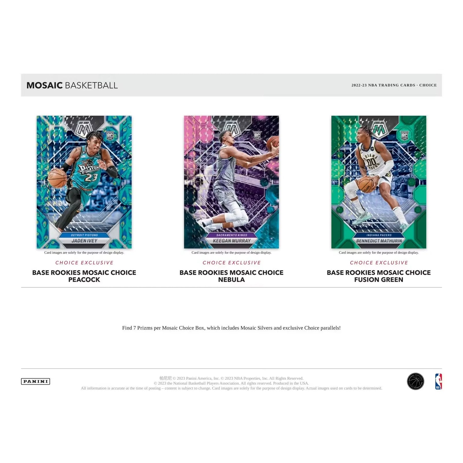 2022-23 Panini Mosaic Basketball Choice Box | 1 Autograph + 7 Prizms (Ships Sealed Only)