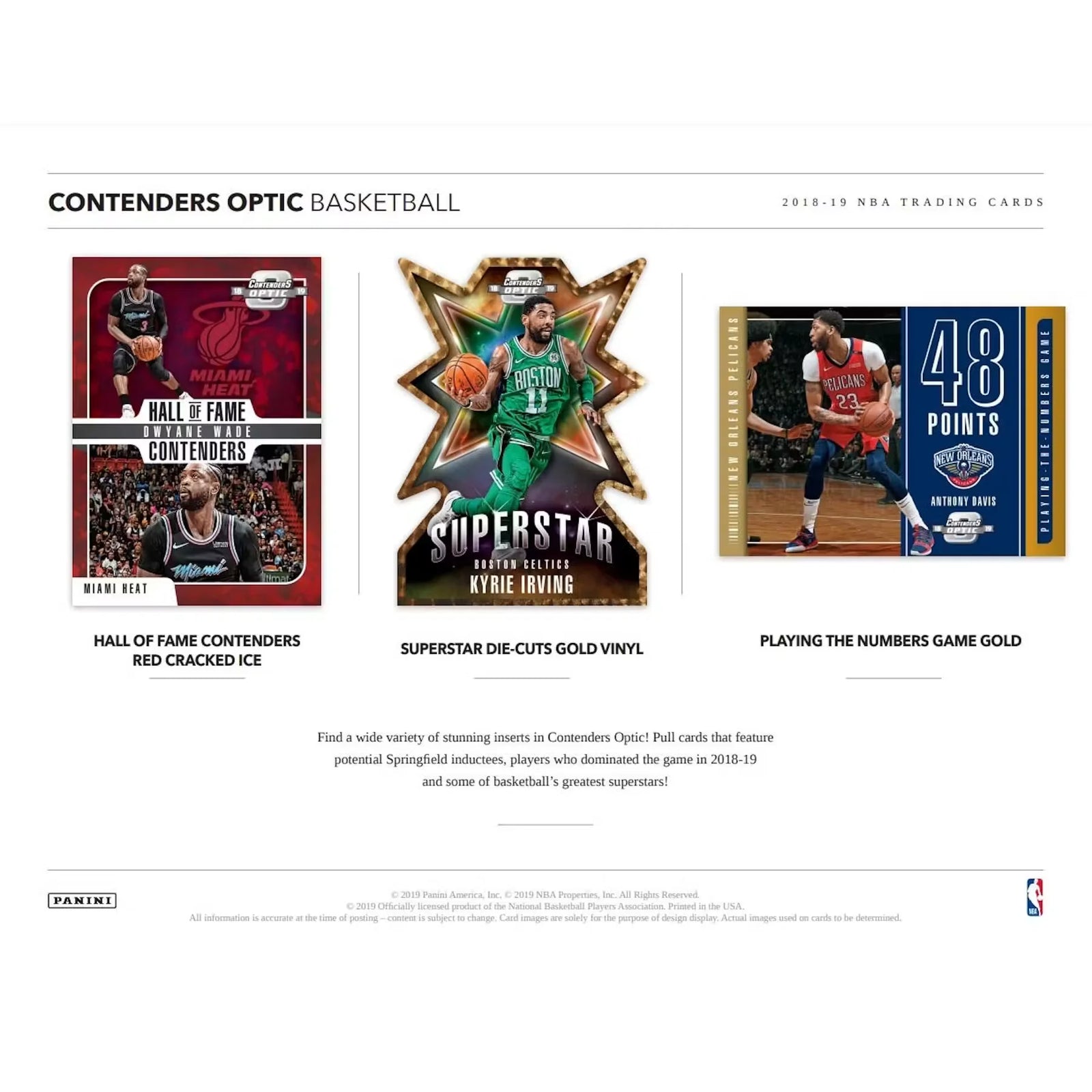2018-19 Panini Contenders Optic Basketball Hobby Box (Ships Sealed Only) - D
