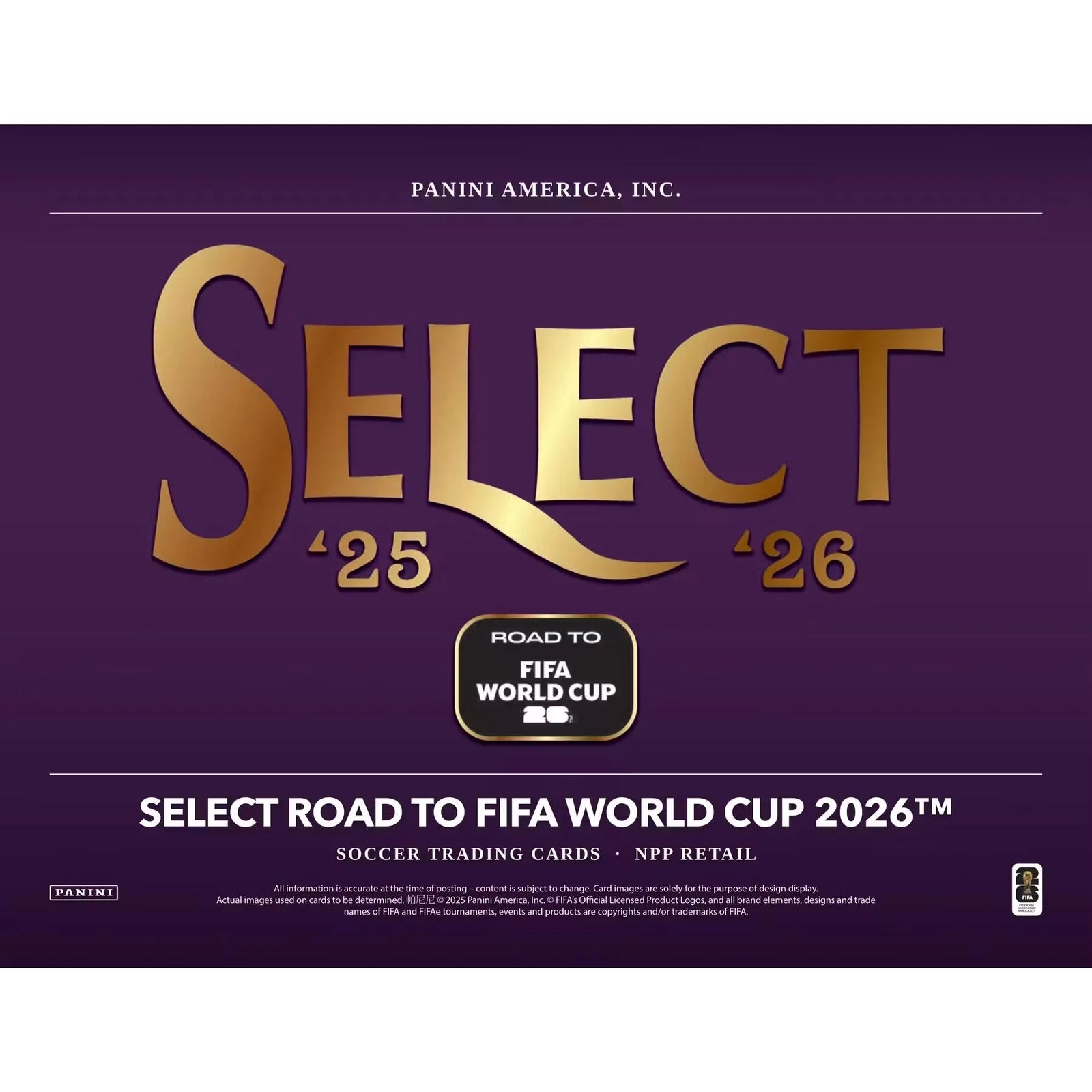 2025-26 Panini Select Road to FIFA World Cup Soccer Mega Box (Ships Sealed Only)