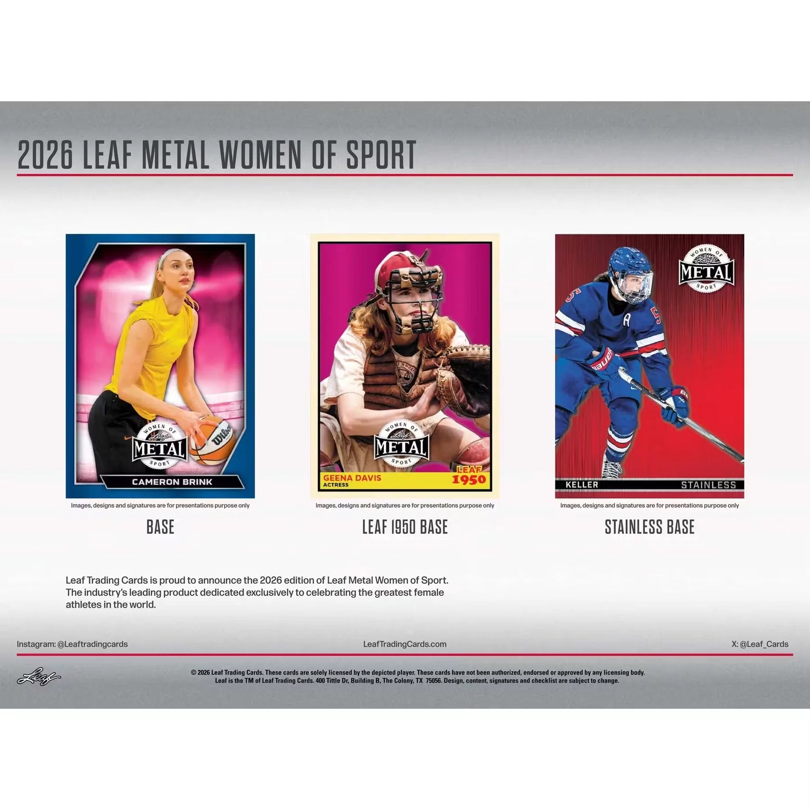 2026 Leaf Metal Women of Sport Hobby Box | Presell (Ships Sealed Only)
