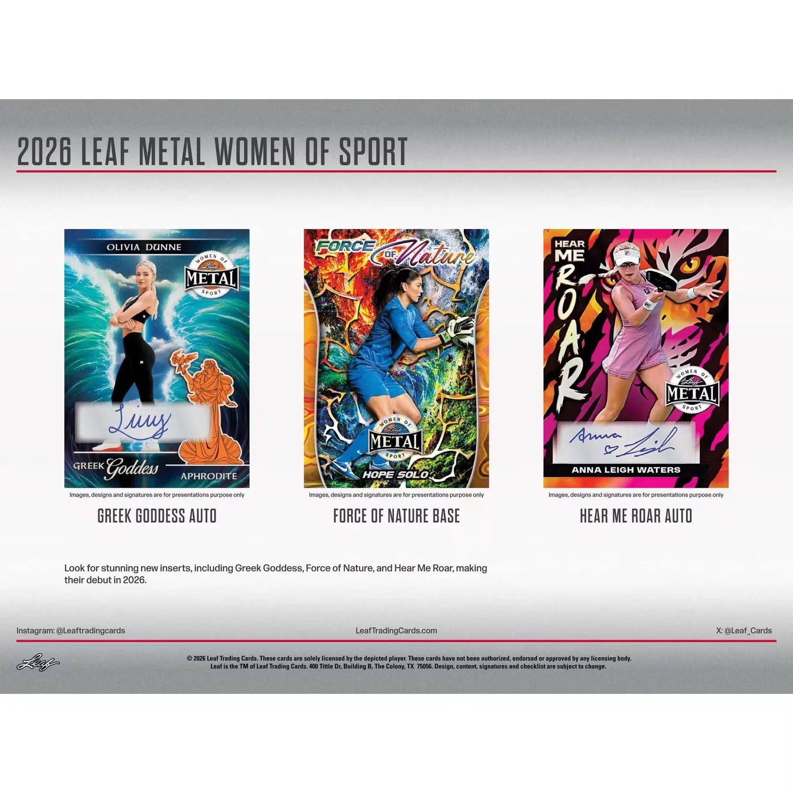 2026 Leaf Metal Women of Sport Hobby Box | Presell (Ships Sealed Only)