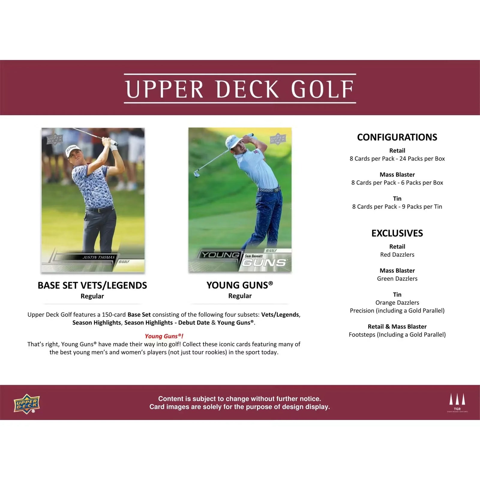 2024 Upper Deck Golf Tin | Young Guns, Dazzlers & Precision Cards (Ships Sealed Only)