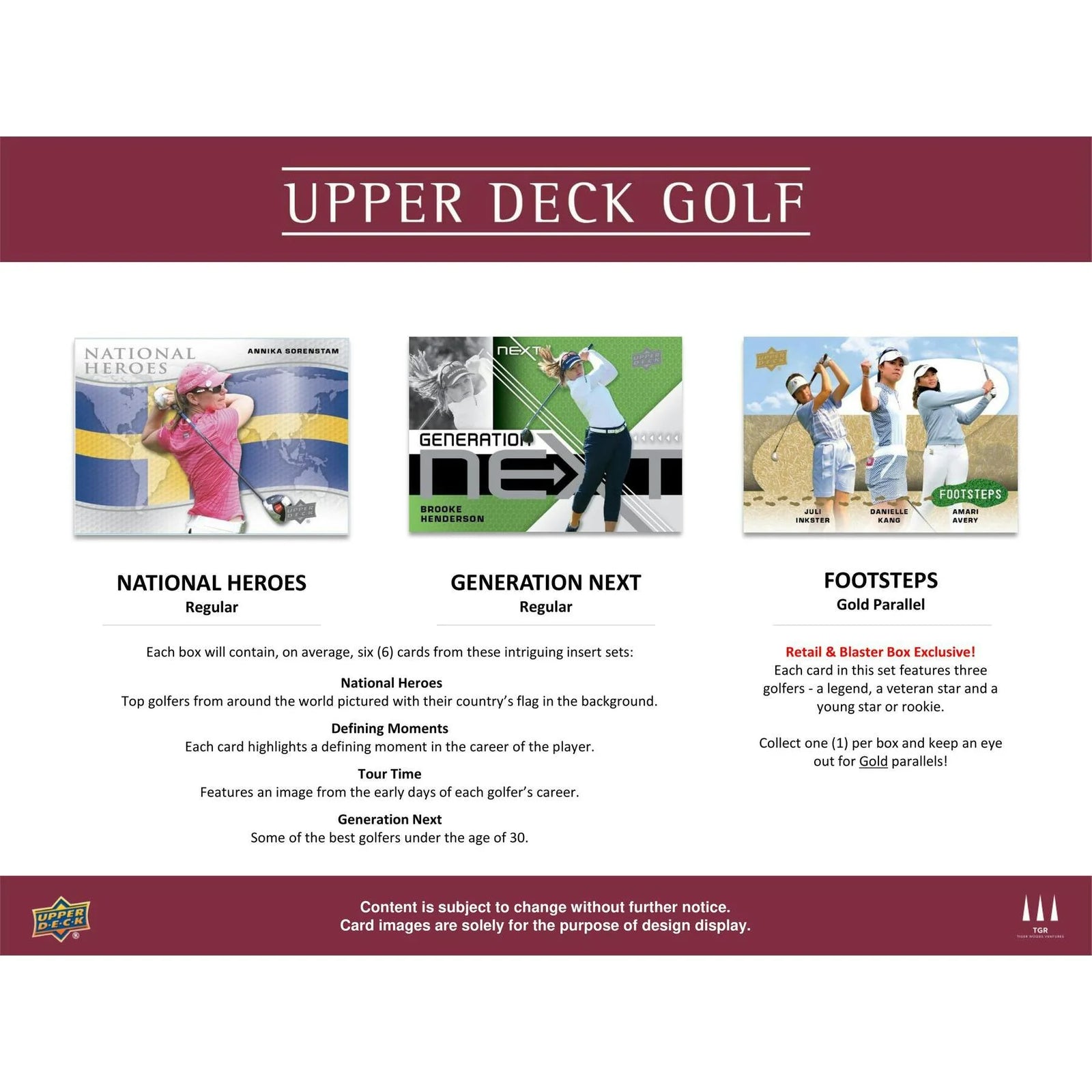 2024 Upper Deck Golf Tin | Young Guns, Dazzlers & Precision Cards (Ships Sealed Only)