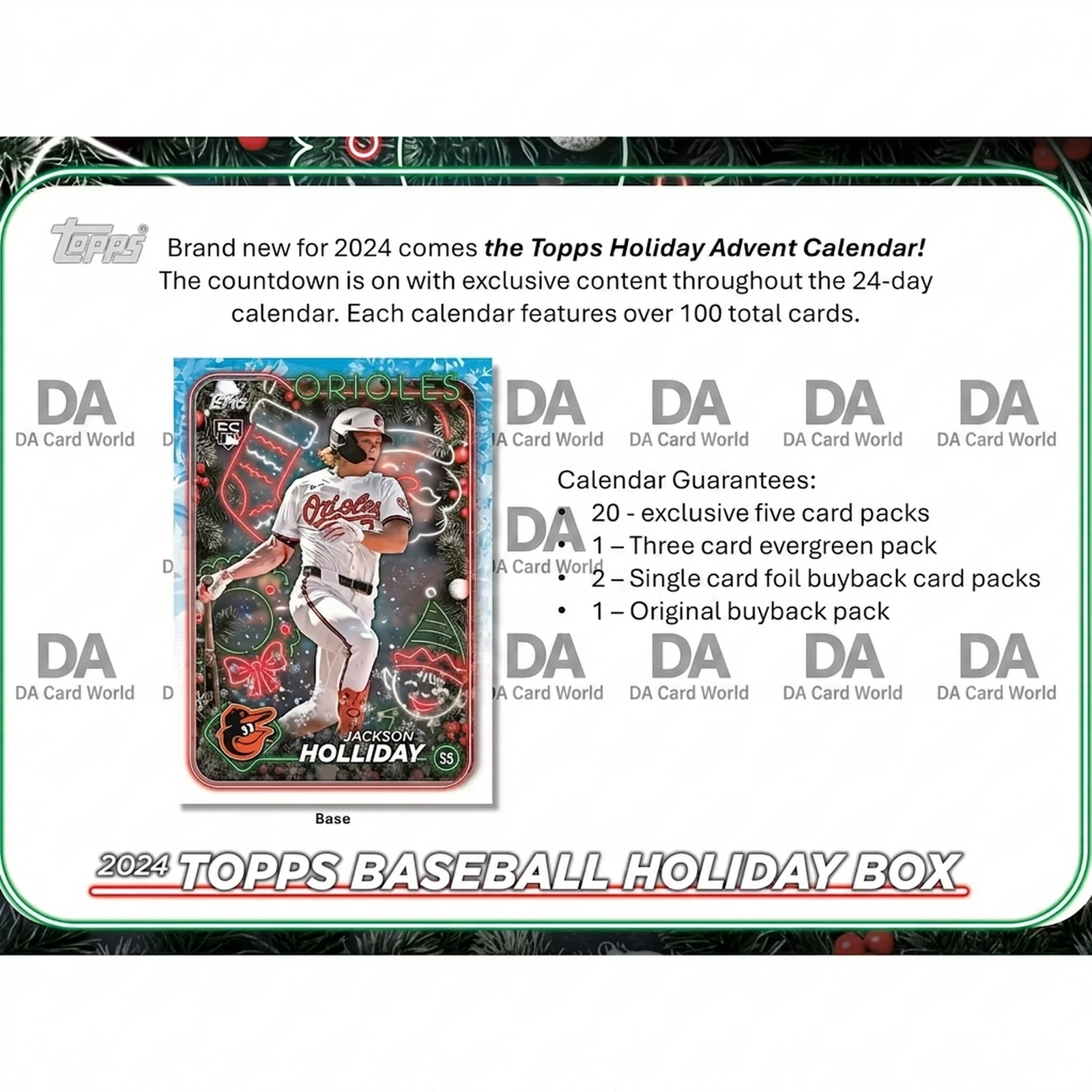 2024 Topps Holiday Baseball Advent Calendar Box (Ships Sealed Only)
