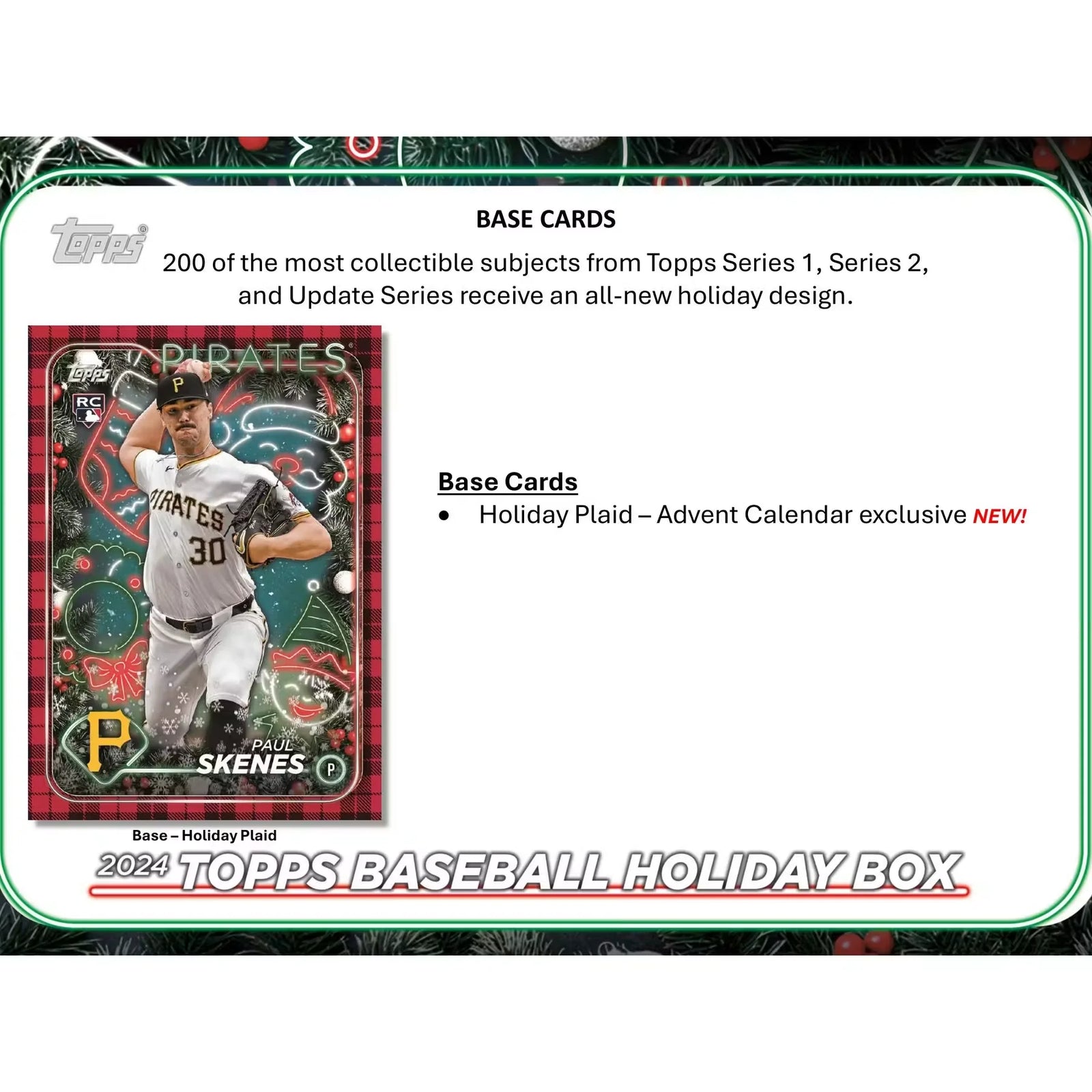 2024 Topps Holiday Baseball Advent Calendar Box (Ships Sealed Only)