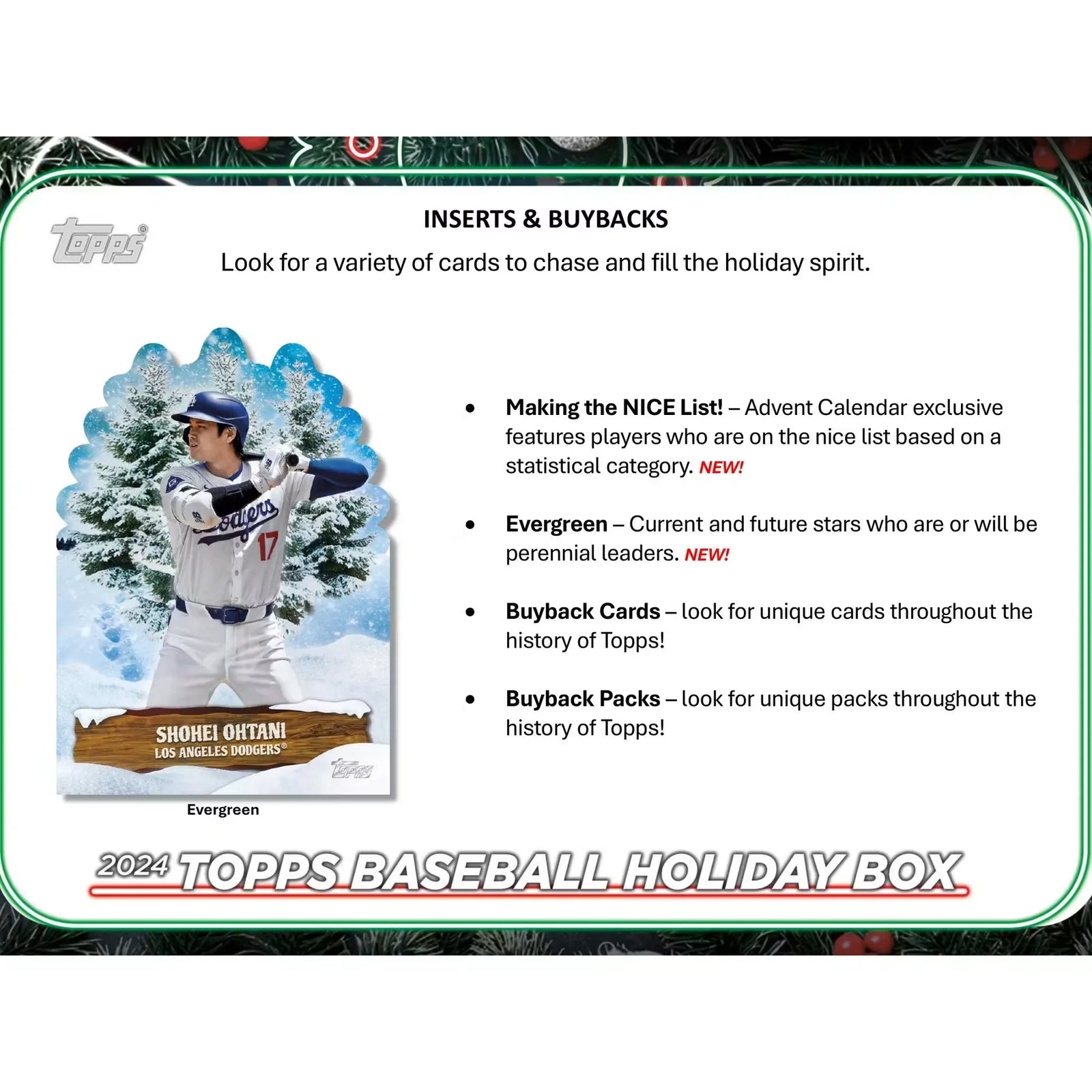 2024 Topps Holiday Baseball Advent Calendar Box (Ships Sealed Only)