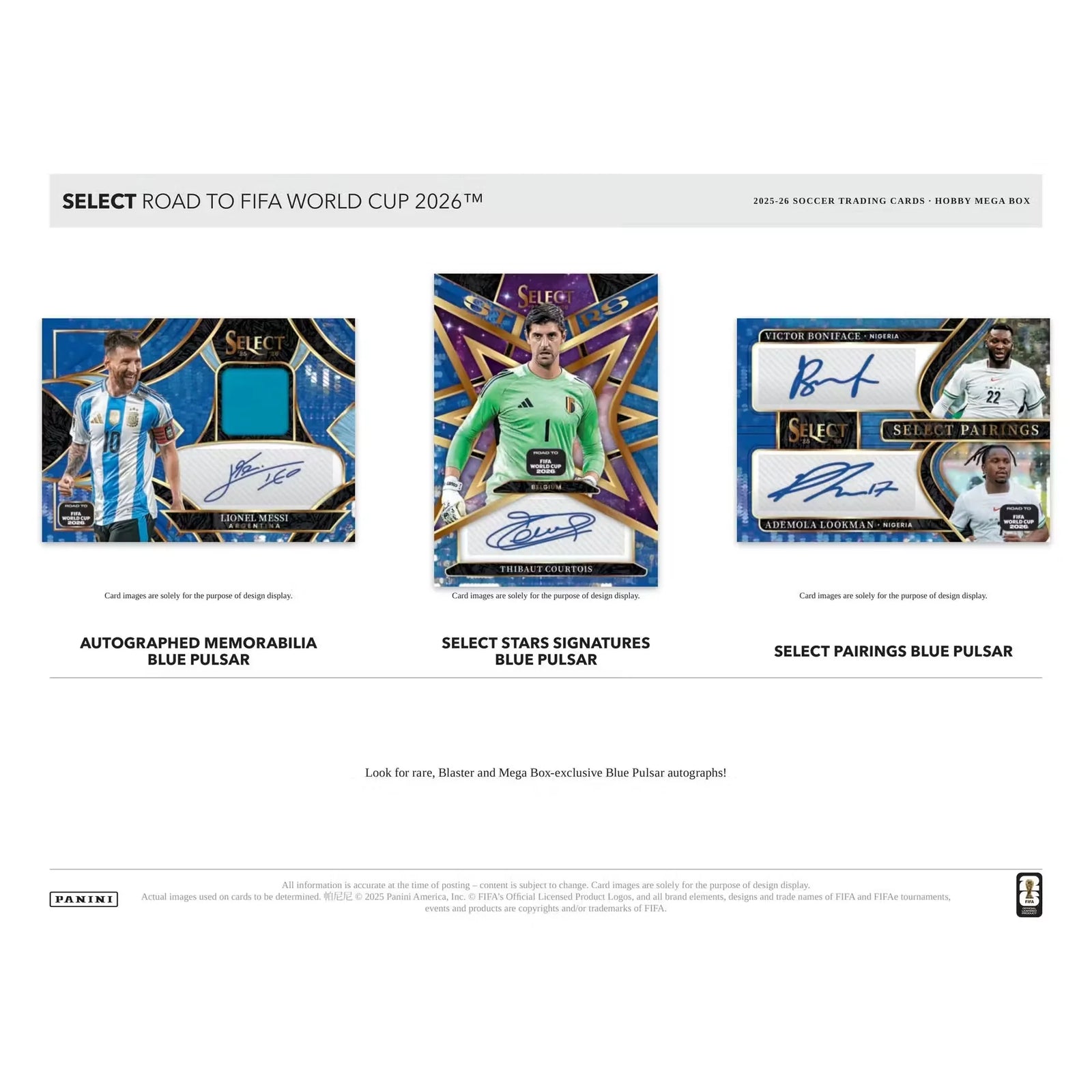 2025-26 Panini Select Road to FIFA World Cup Soccer Mega Hobby Box (Ships Sealed Only)