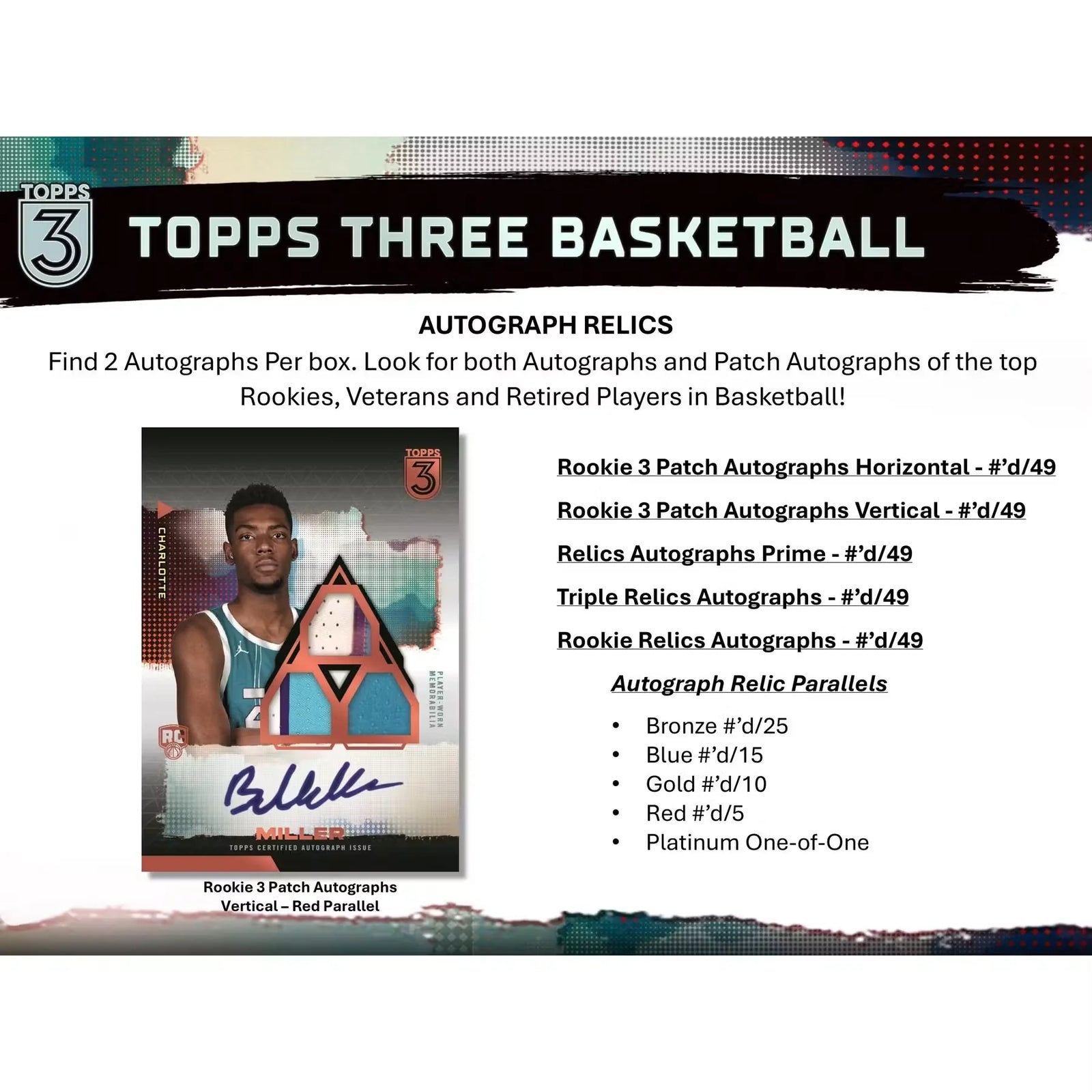 2023-24 Topps Three Basketball Hobby Box (Ships Sealed Only)