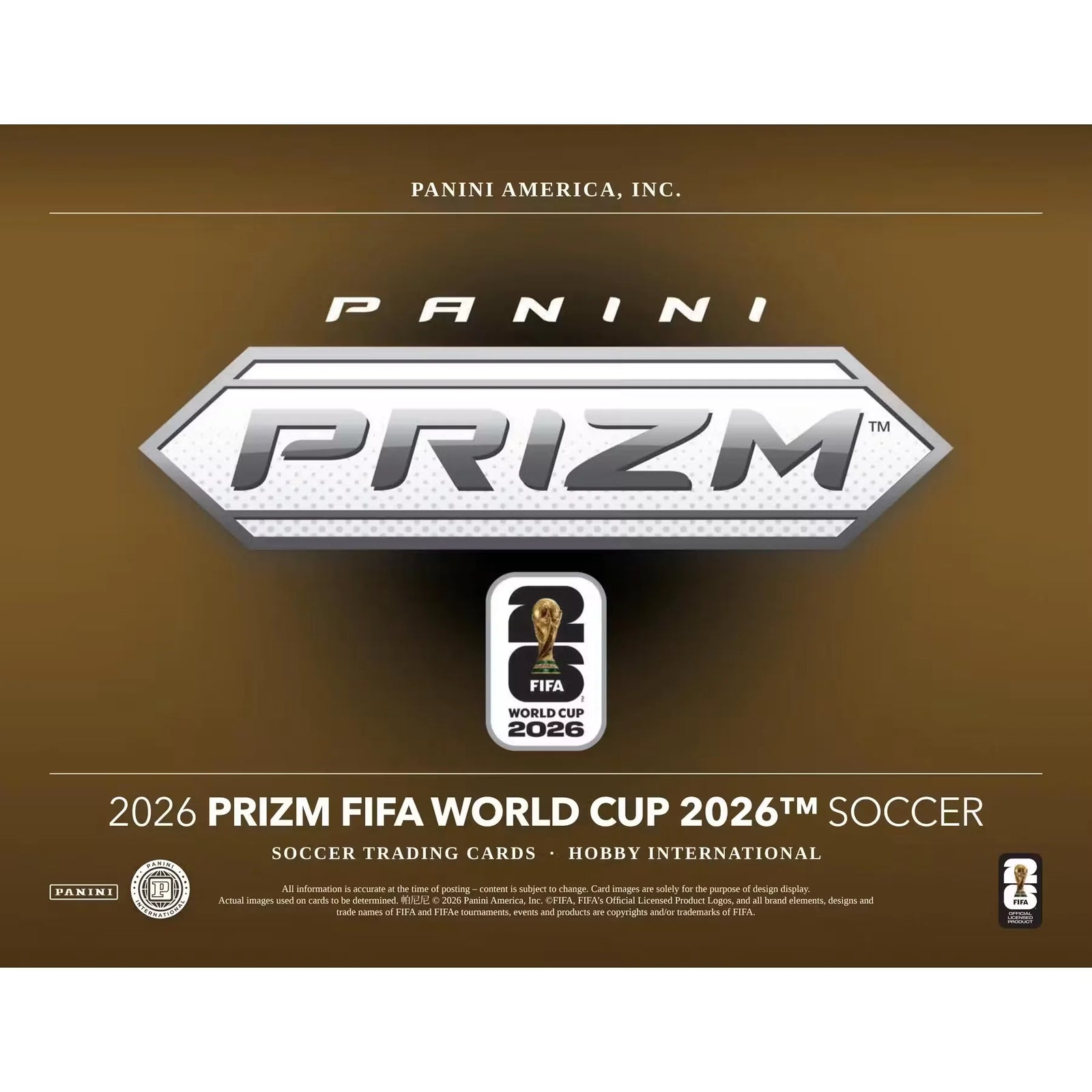 2026 Panini Prizm FIFA World Cup Soccer Hobby Box | International (Ships Sealed Only)