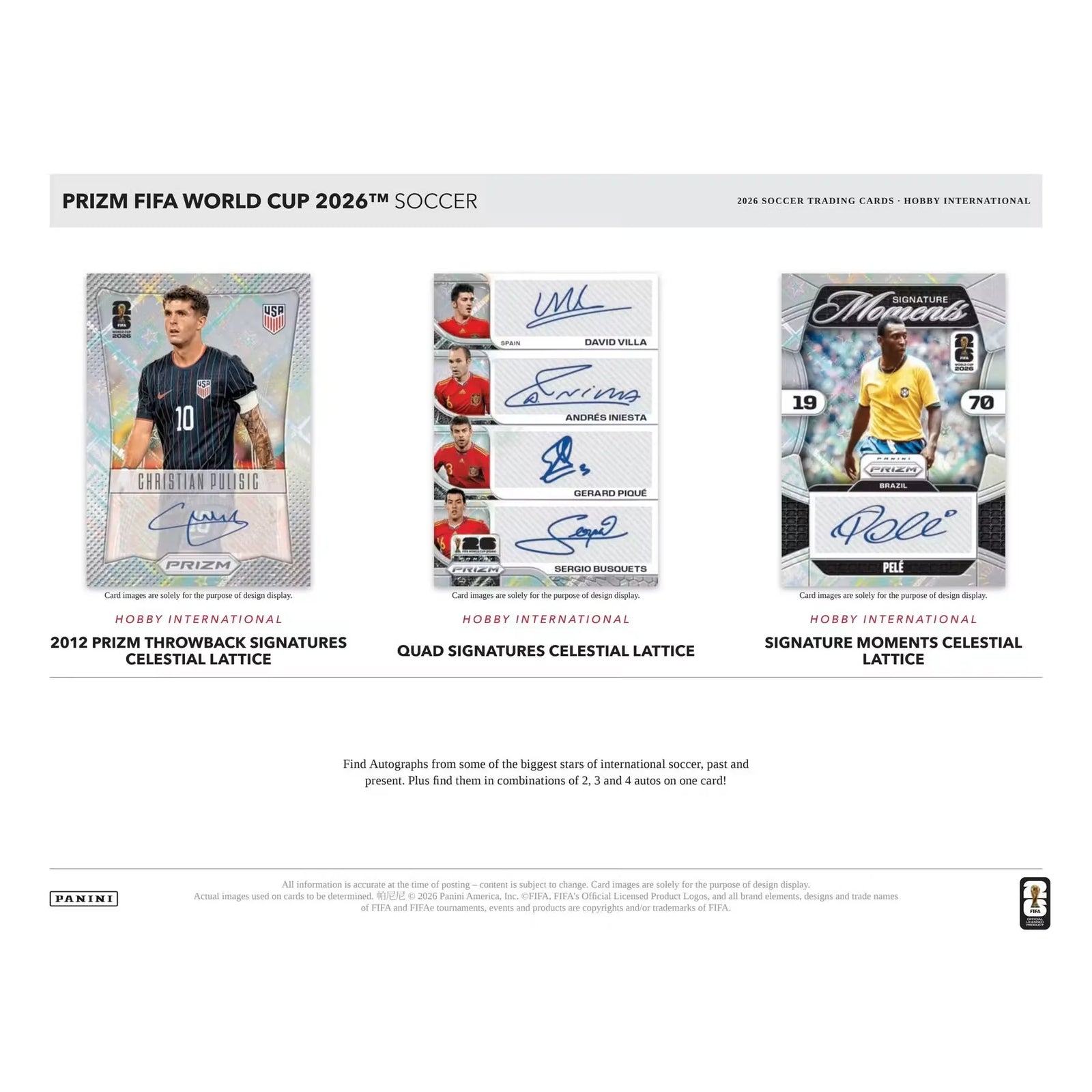 2026 Panini Prizm FIFA World Cup Soccer Hobby Box | International (Ships Sealed Only)