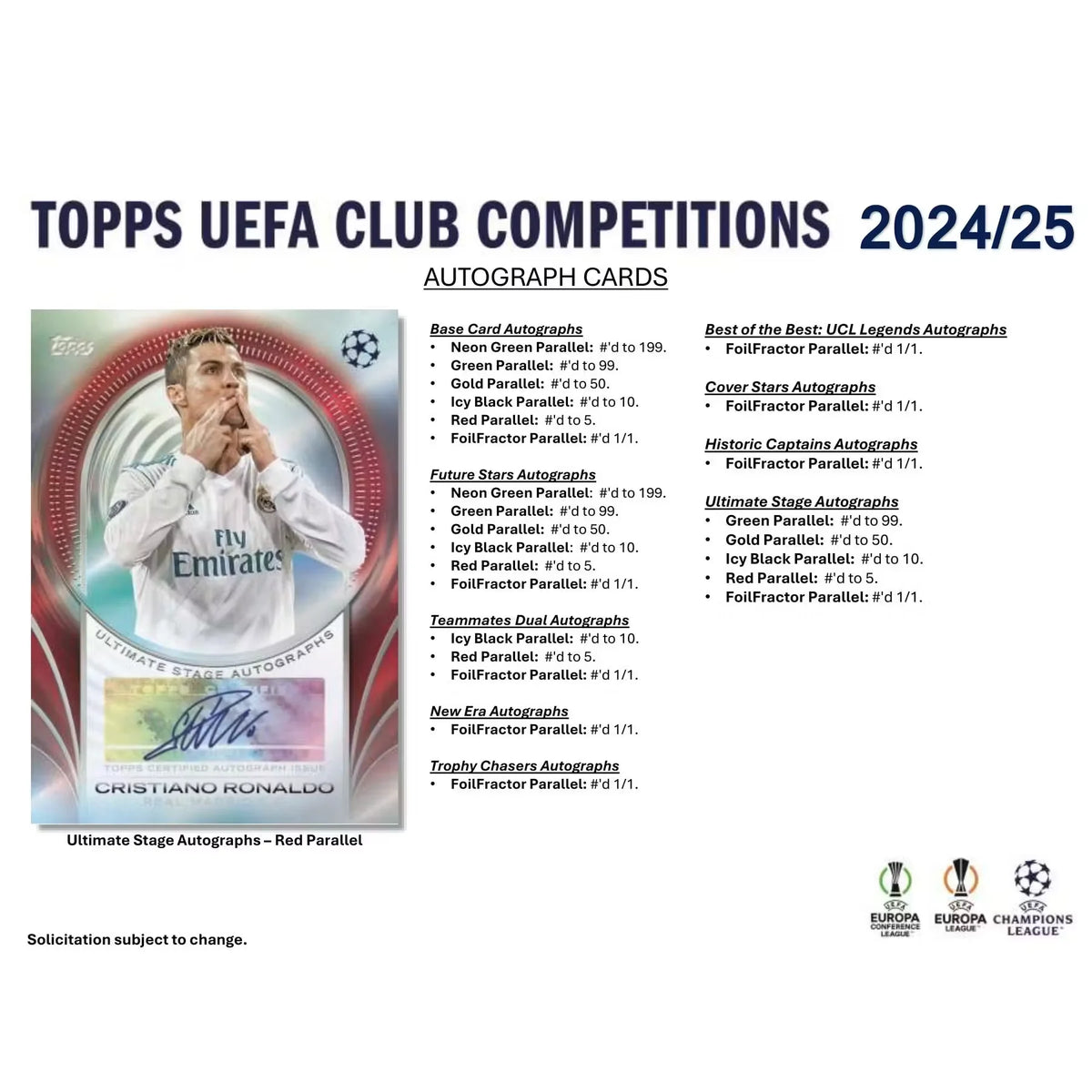 2024-25 Topps UEFA Club Competitions Soccer Blaster Box (Ships Sealed Only)