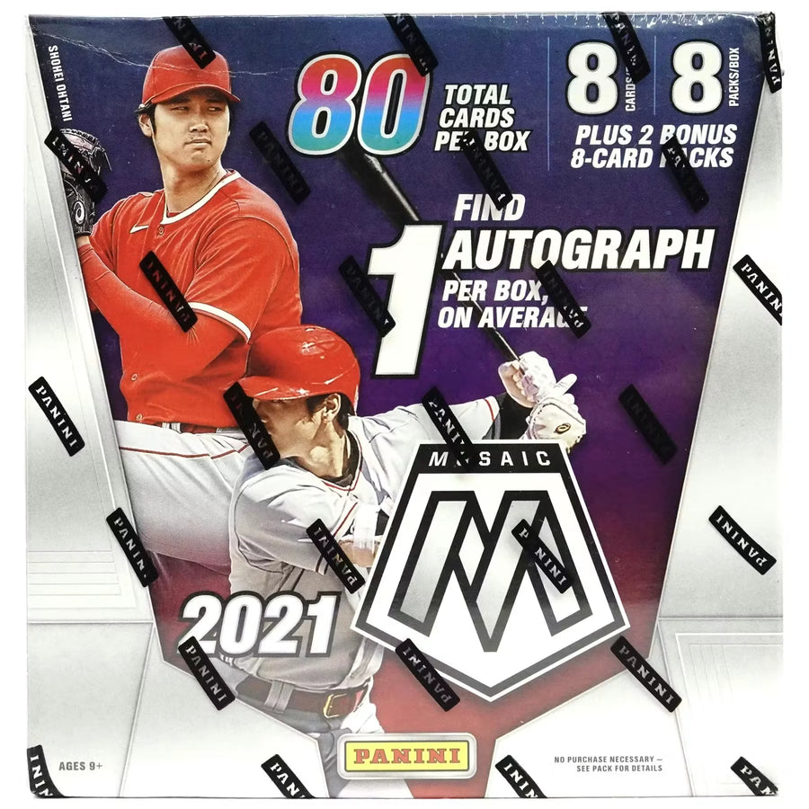 2021 Panini Mosaic Baseball 80-Card Mega Box | Reactive Blue Parallels (Ships Sealed Only)