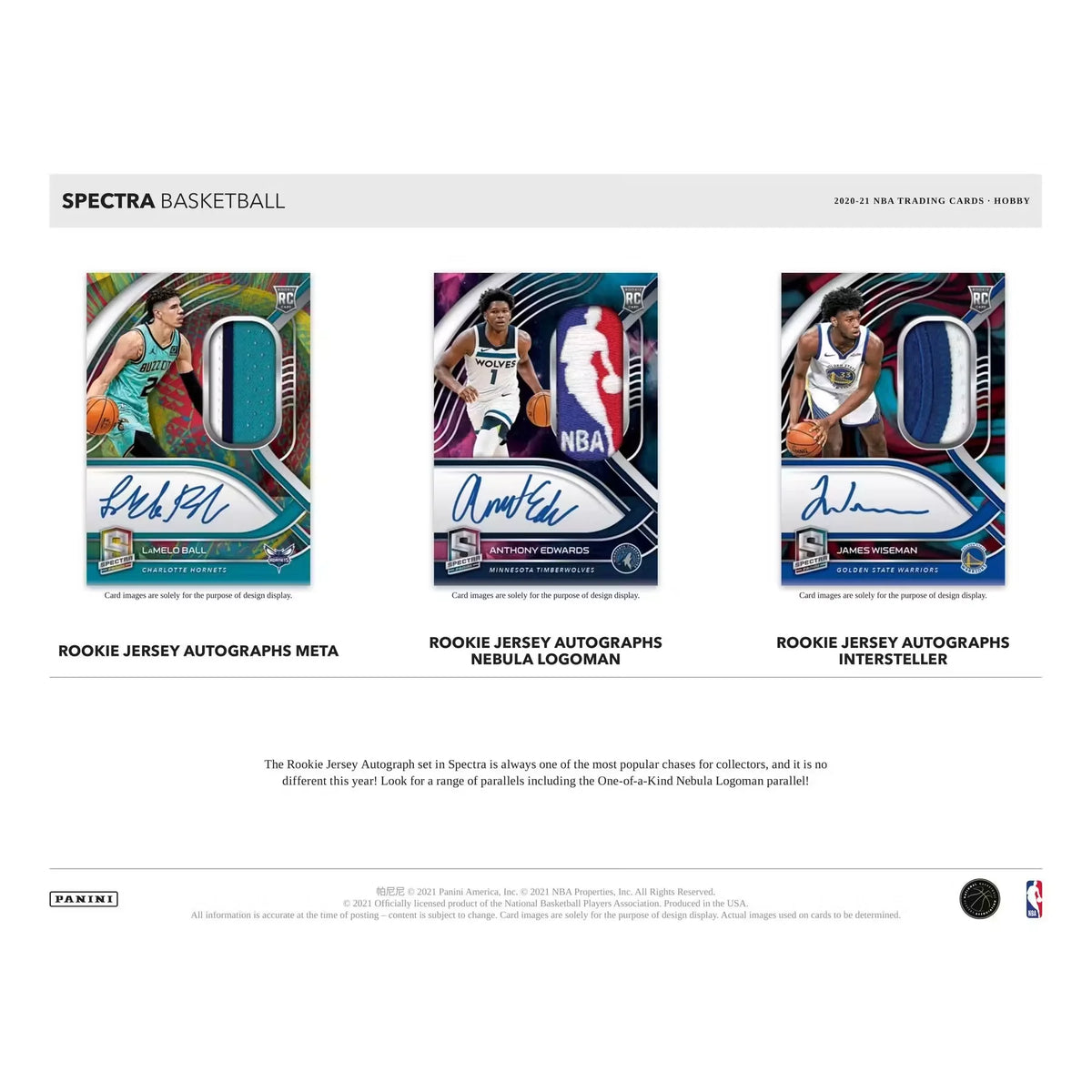 2020-21 Panini Spectra Basketball Hobby Box (Ships Sealed Only) - D