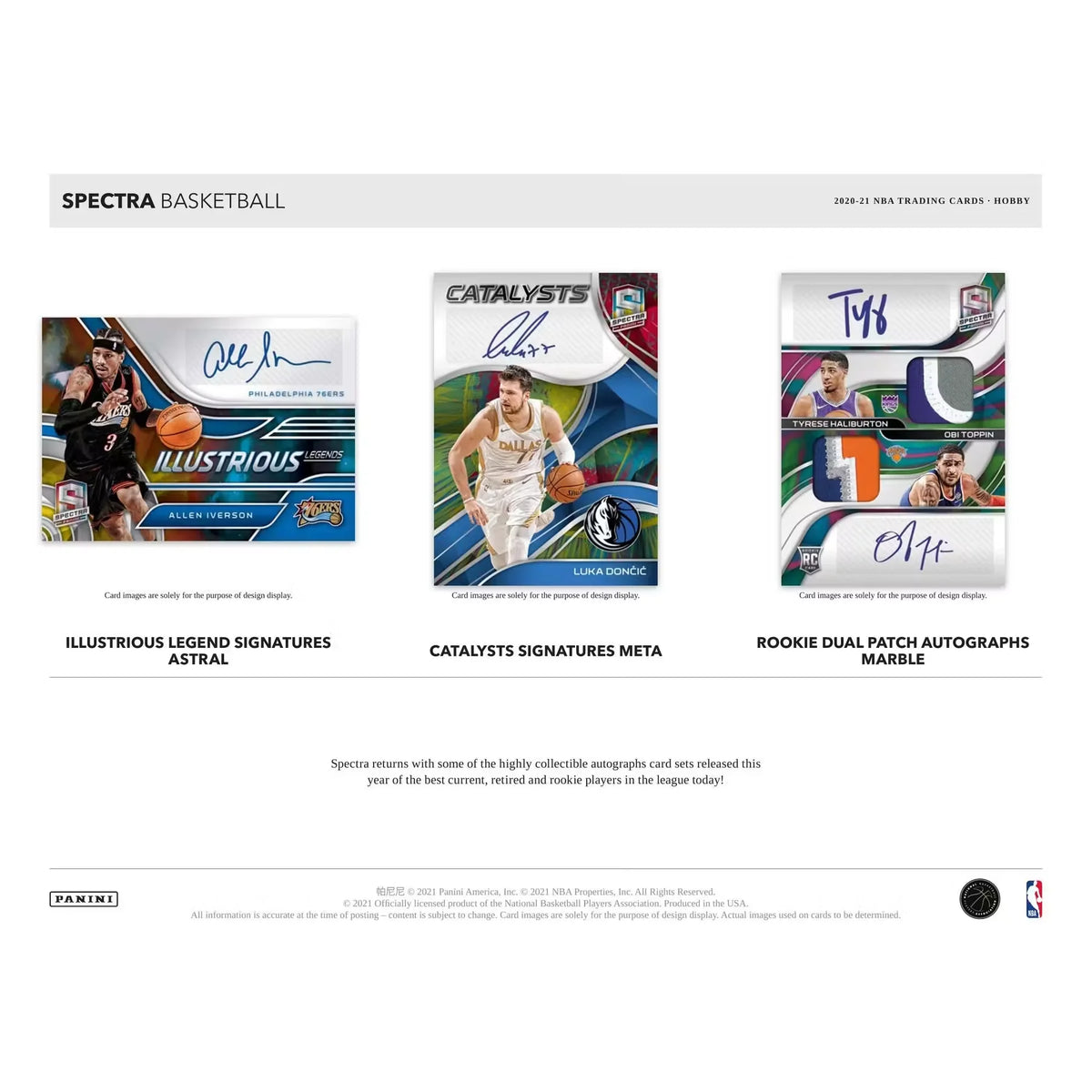 2020-21 Panini Spectra Basketball Hobby Box (Ships Sealed Only) - D