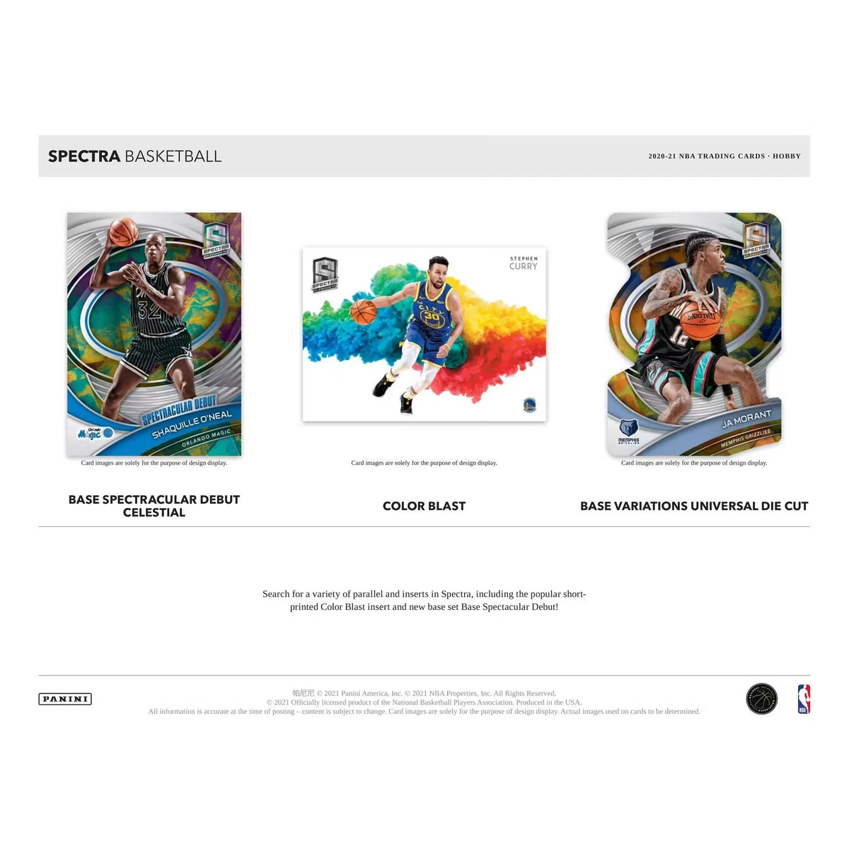 2020-21 Panini Spectra Basketball Hobby Box (Ships Sealed Only) - D