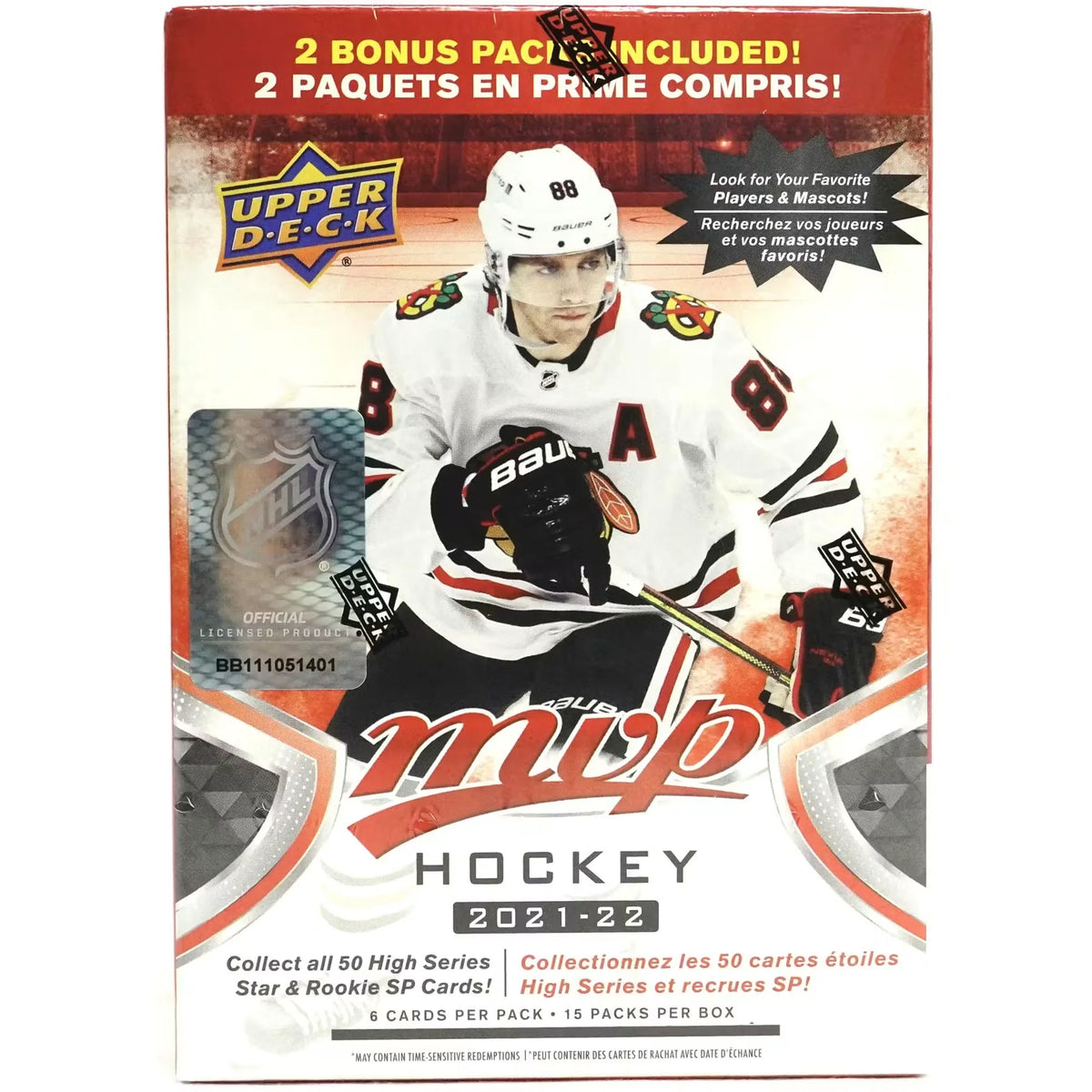 2021-22 Upper Deck MVP Hockey Blaster Box (Ships Sealed Only)