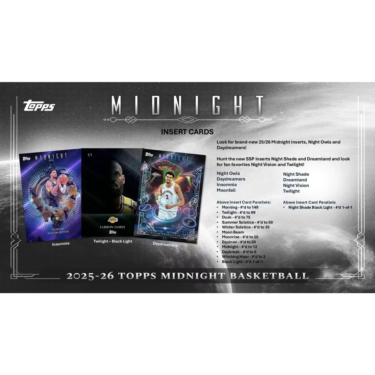 2025-26 Topps Midnight Basketball Hobby Box (Ships Sealed Only) - D