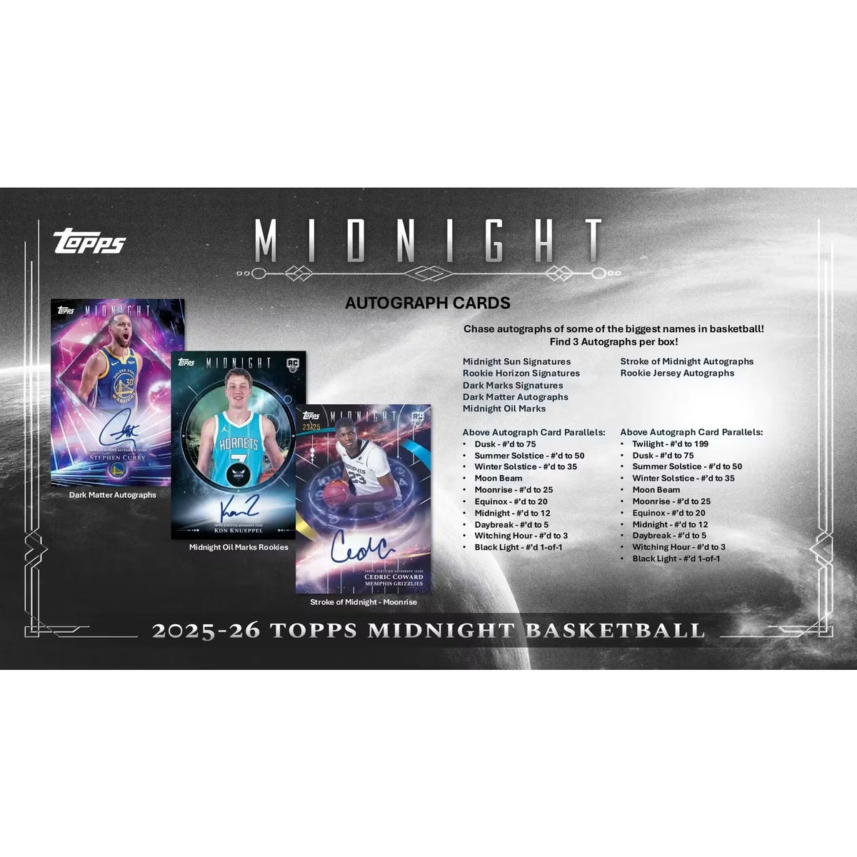 2025-26 Topps Midnight Basketball Hobby Box (Ships Sealed Only) - D