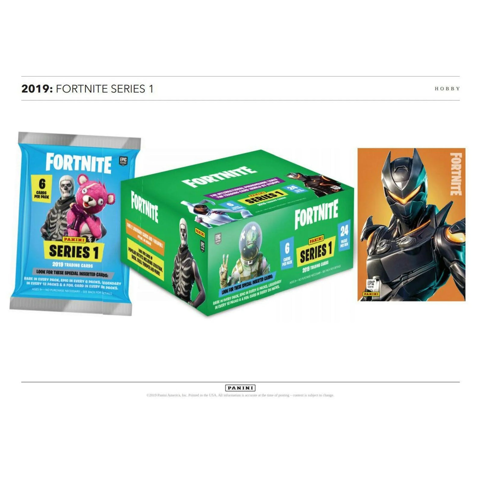 Fortnite Series 1 Trading Cards Hobby Box | 2019 Panini USA Print (Ships Sealed Only)
