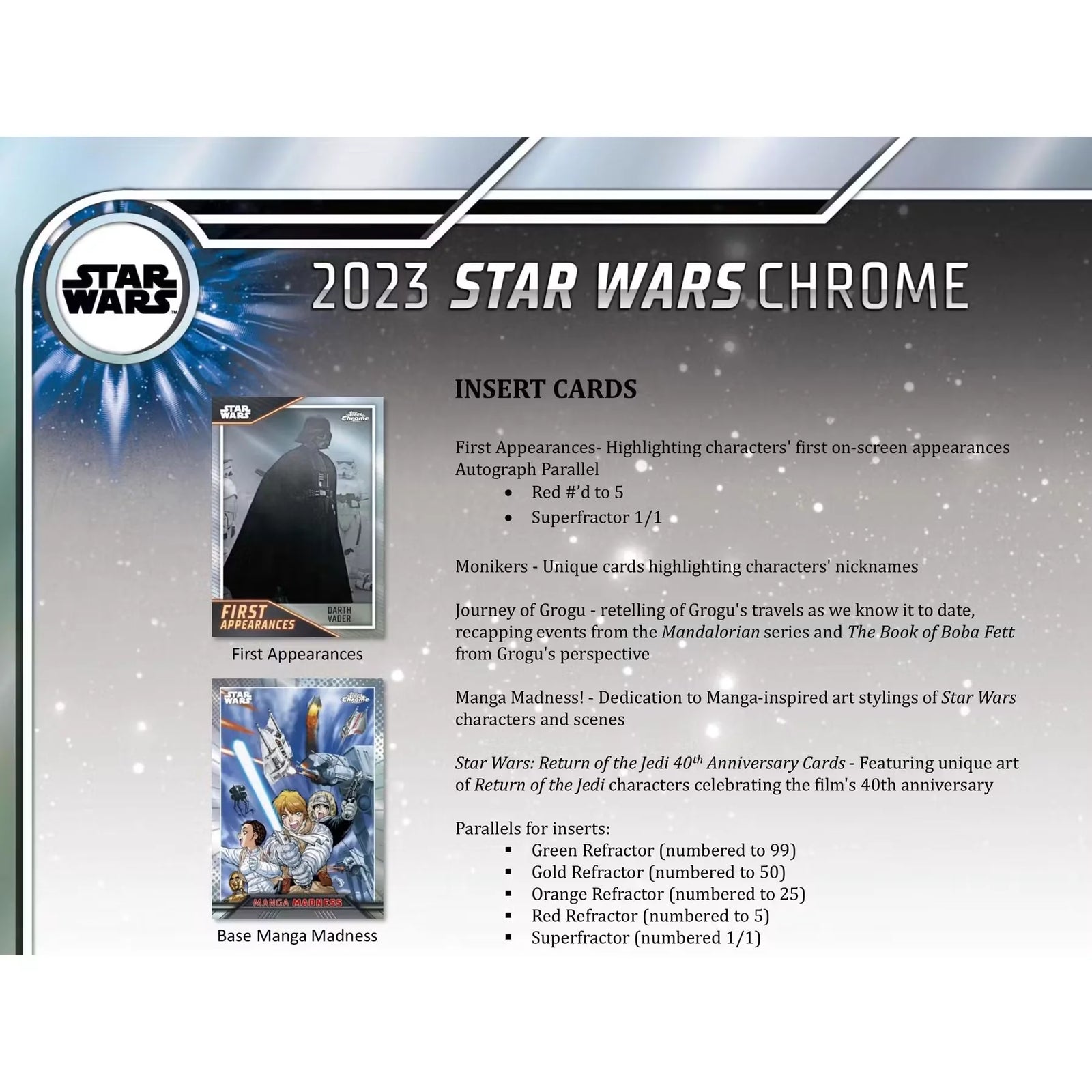 2023 Topps Star Wars Chrome Hobby Box | One Autograph Per Box (Ships Sealed Only)