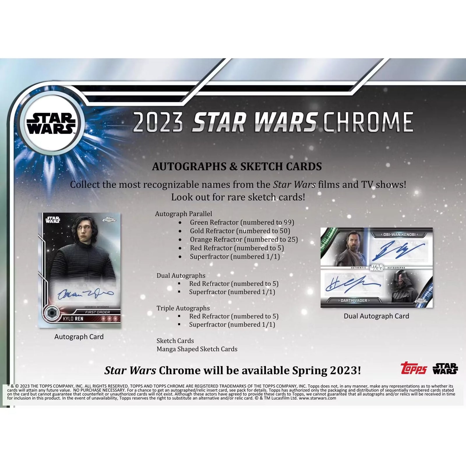 2023 Topps Star Wars Chrome Hobby Box | One Autograph Per Box (Ships Sealed Only)
