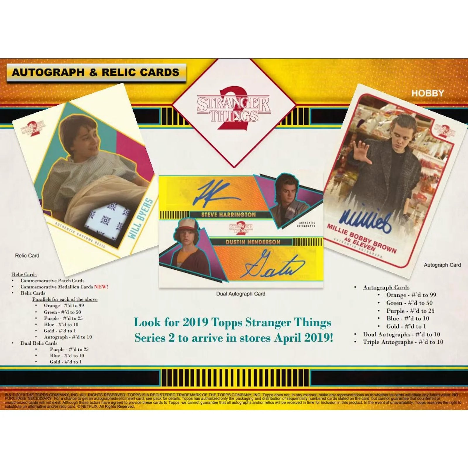 2019 Topps Stranger Things Season 2 Hobby Box | 24 Packs (Ships Sealed Only)