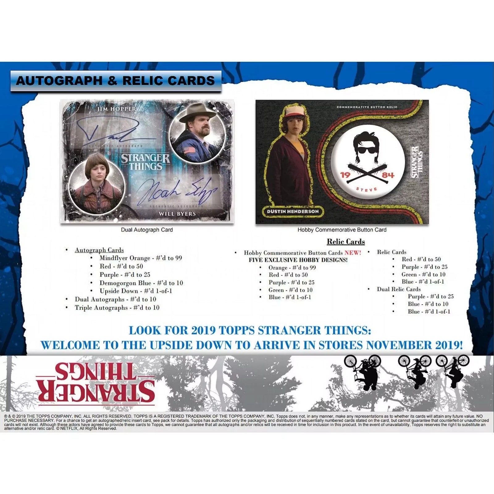 2019 Topps Stranger Things Welcome to the Upside Down Hobby Box (Ships Sealed Only)