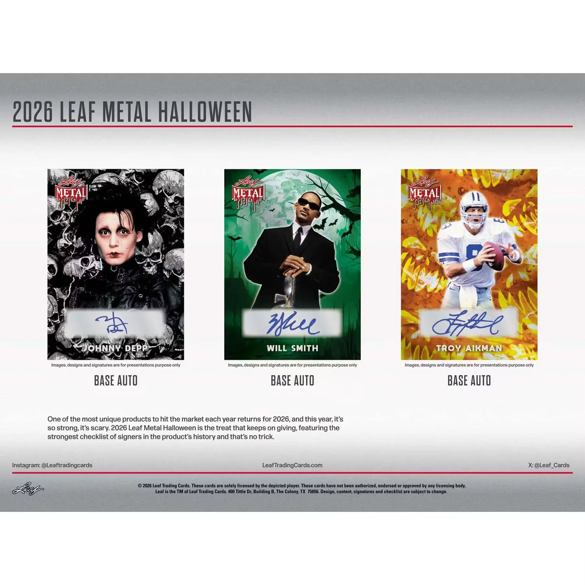 2026 Leaf Metal Halloween Hobby Box | Presell (Ships Sealed Only) | P5176655
