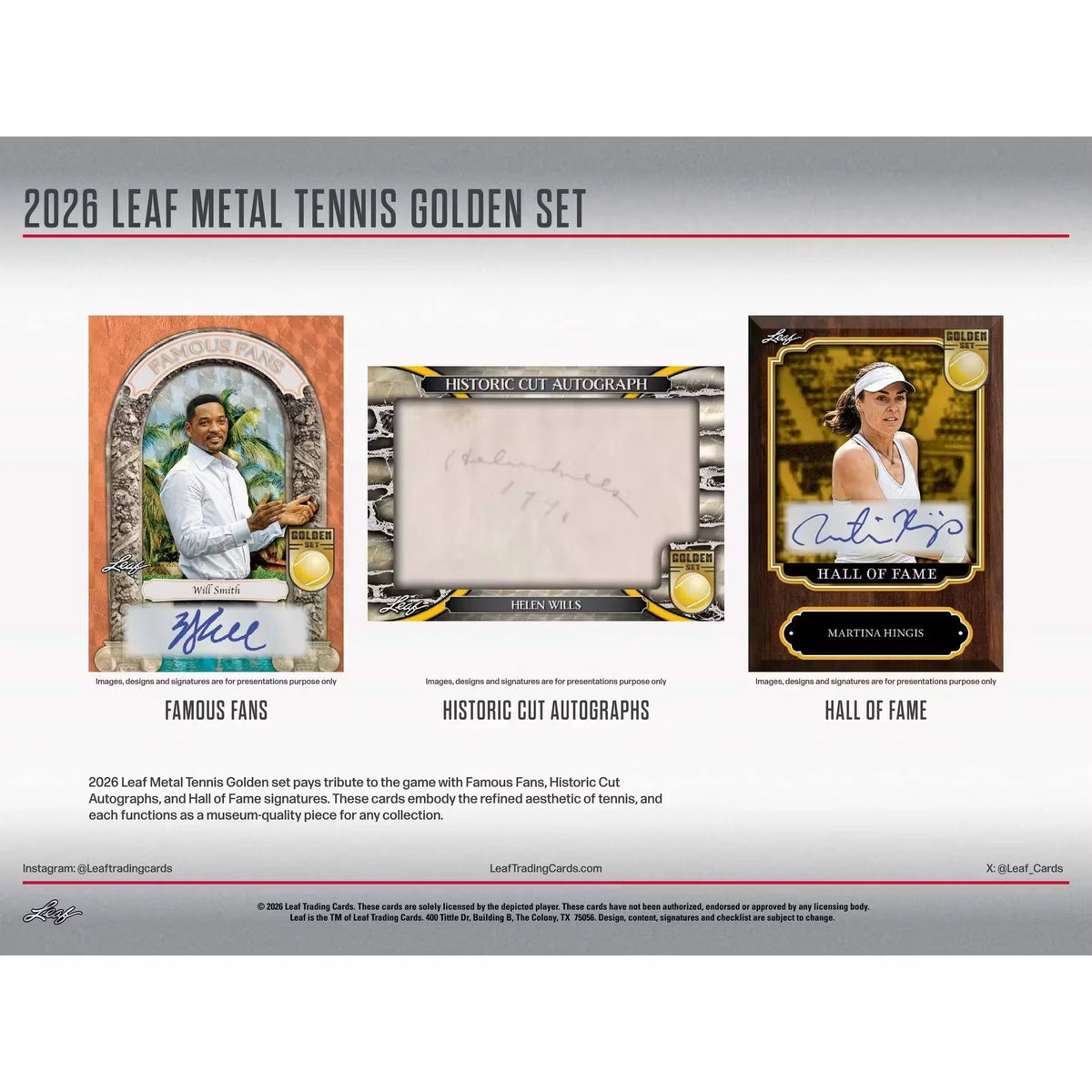 2026 Leaf Metal Tennis Golden Set Hobby Box | Presell (Ships Sealed Only) | P5176656