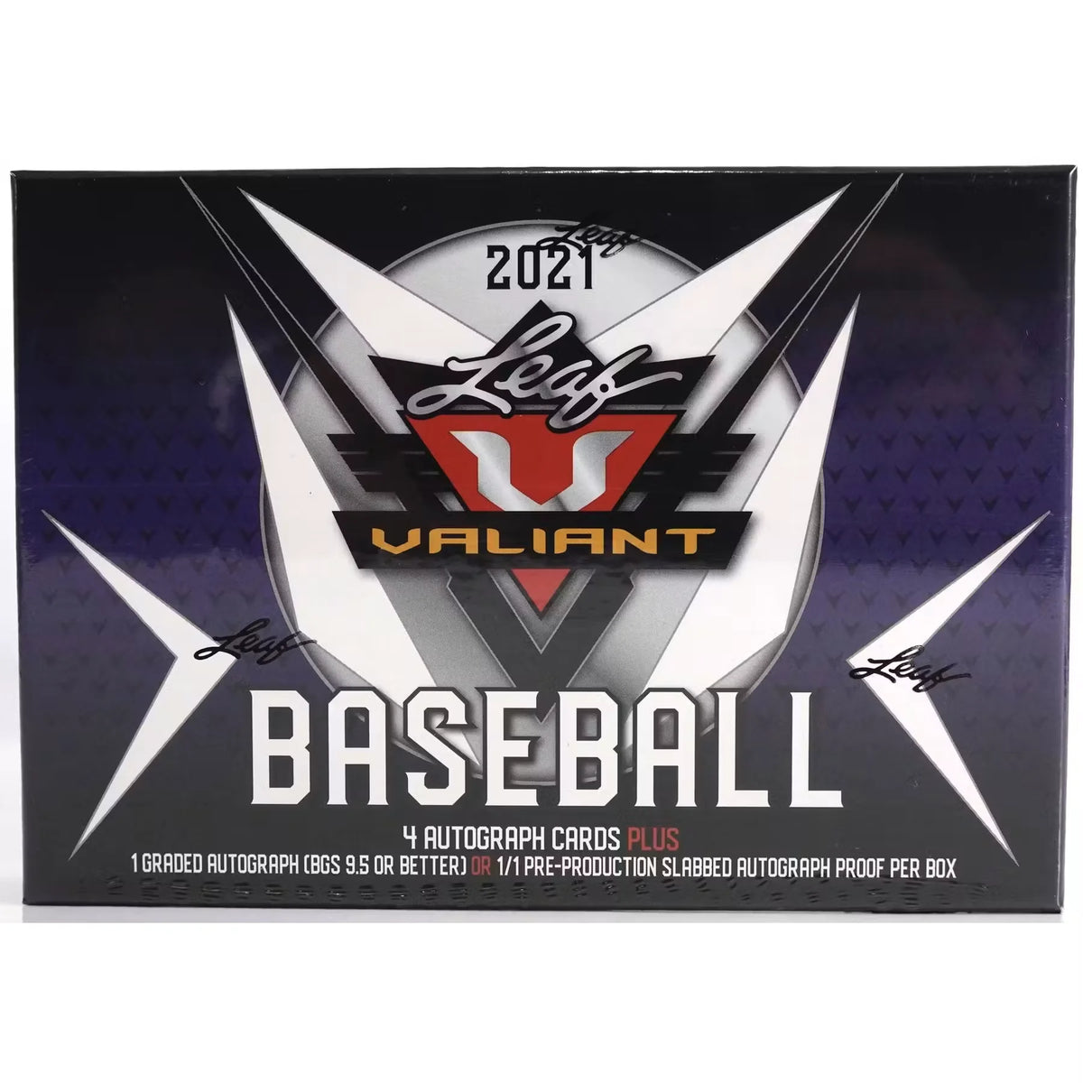 2021 Leaf Valiant Baseball Hobby Box | Four Autographed Cards | P5177283