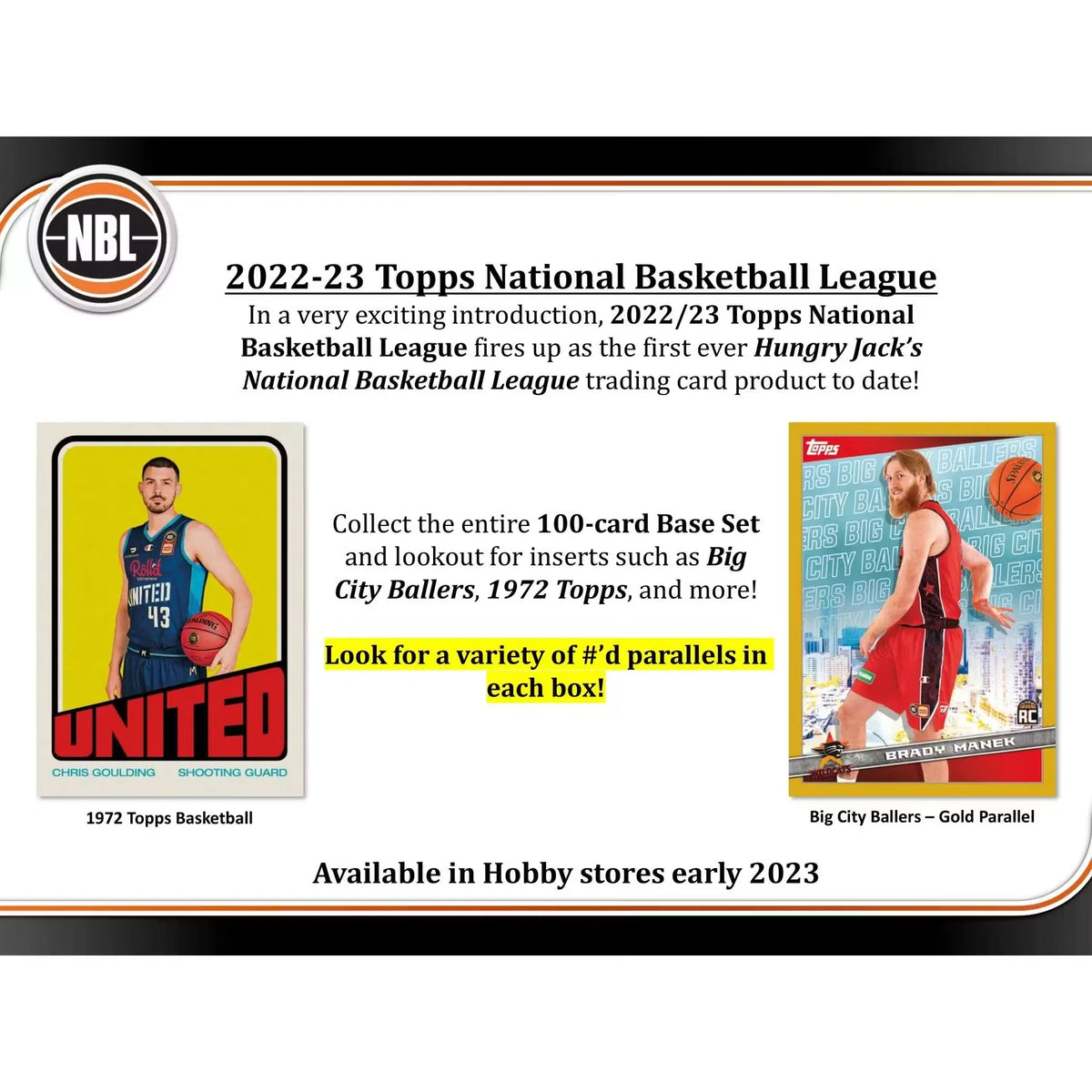 2022-23 Topps NBL Basketball Hobby Box | 20 Packs (Ships Sealed Only) | P5177612
